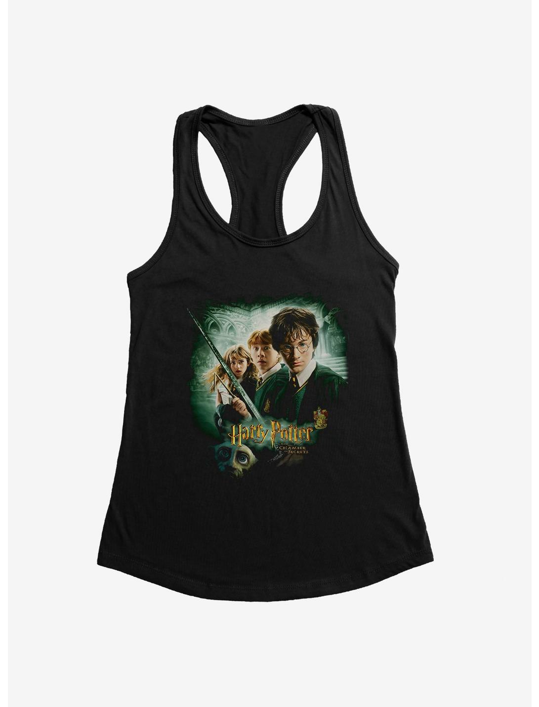 Harry Potter Chamber Of Secrets Movie Poster Womens Tank Top, BLACK, hi-res