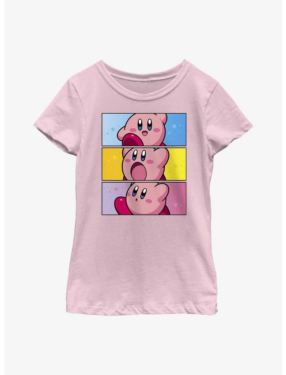 Kirby Panel Stack Youth Girls T-Shirt, PINK, hi-res