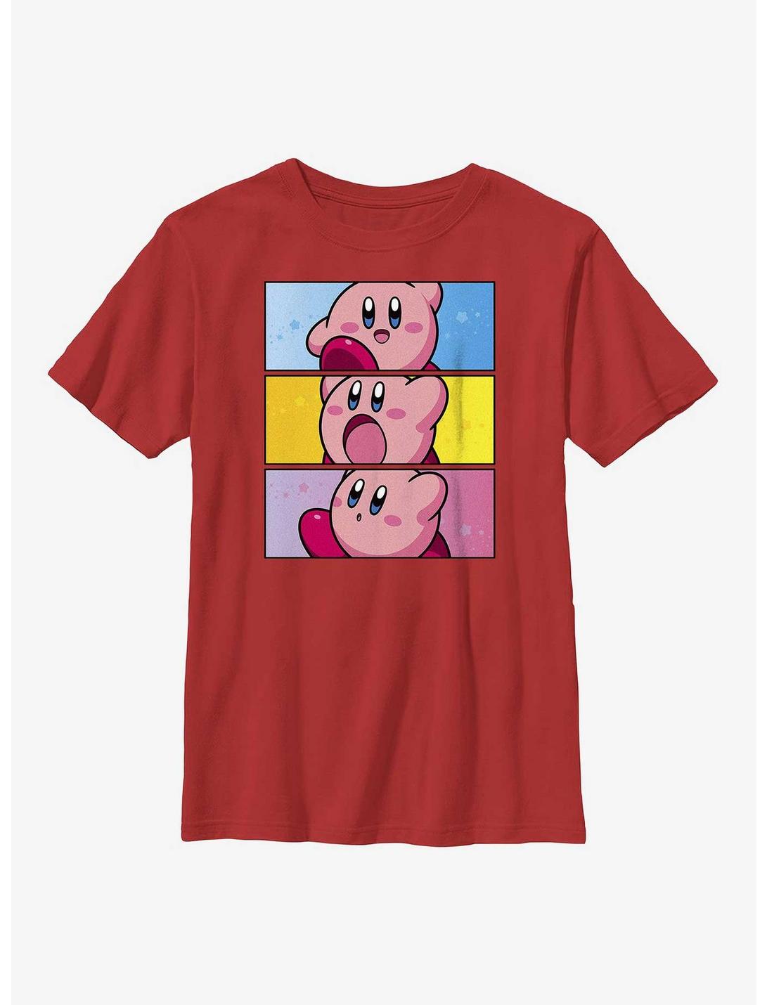 Kirby Panel Stack Youth T-Shirt, RED, hi-res