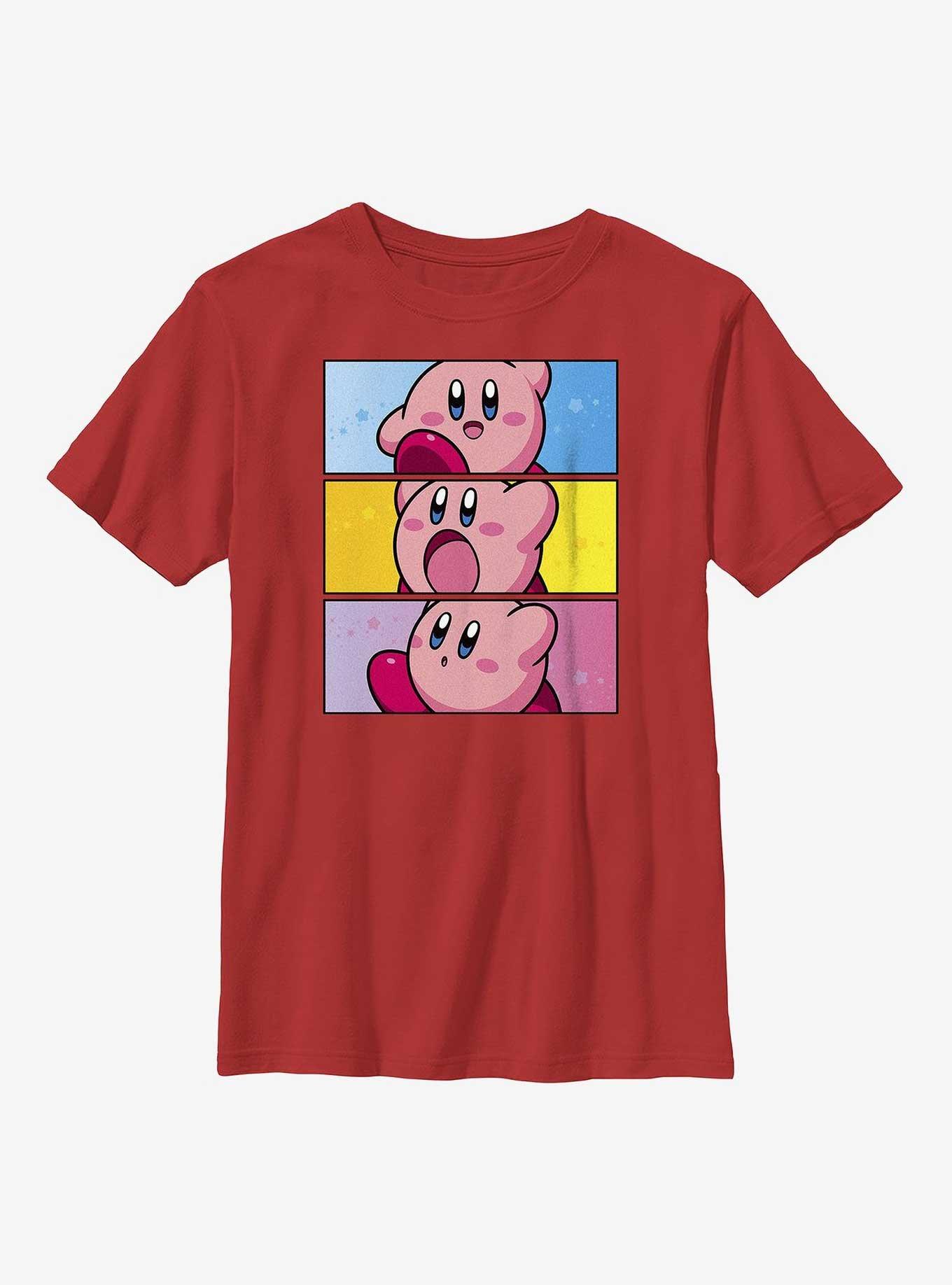 Kirby Panel Stack Youth T-Shirt, RED, hi-res