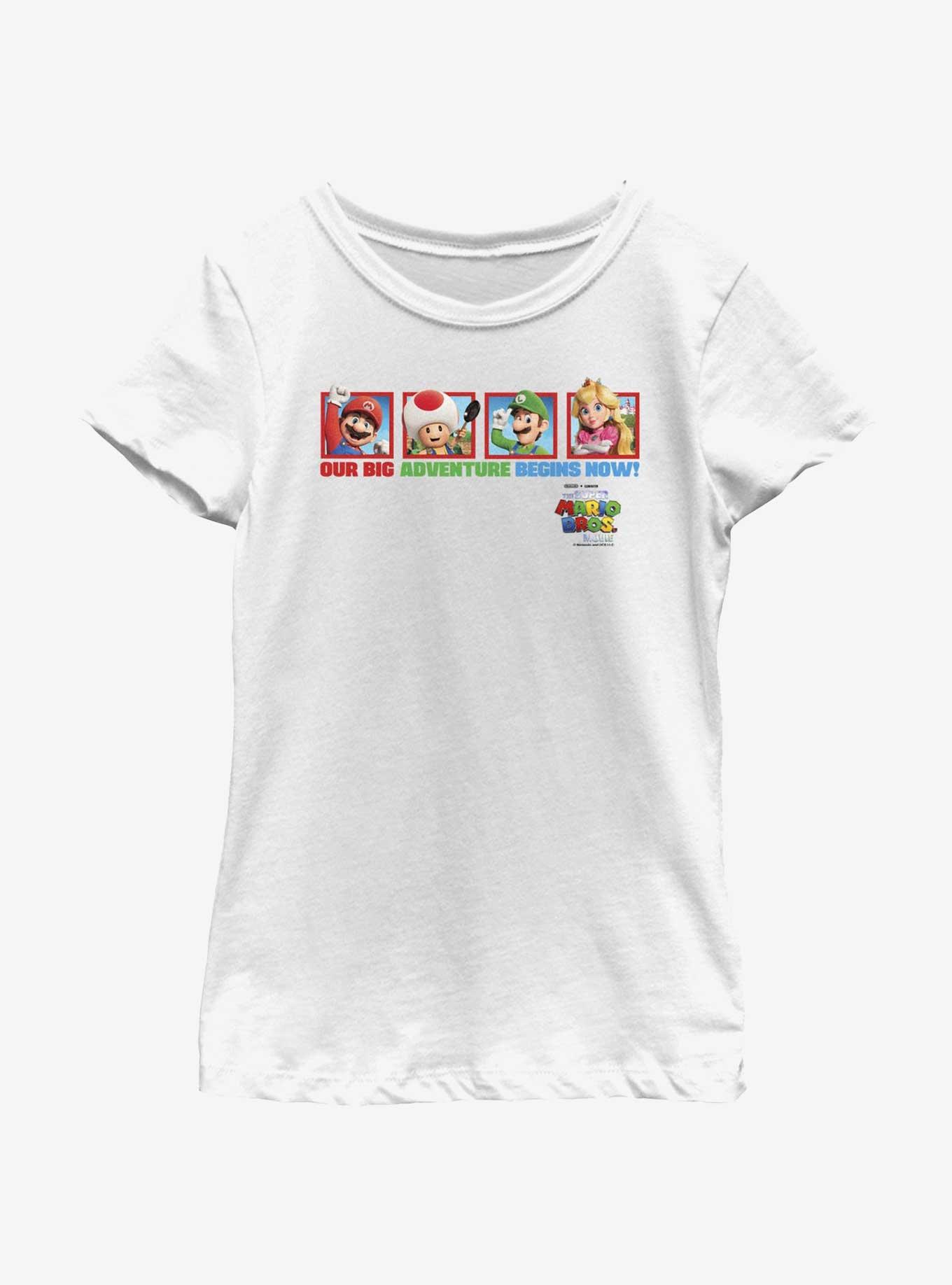 The Super Mario Bros. Movie Big Adventure Mario Toad Luigi & Princess Peach Youth Girls T-Shirt