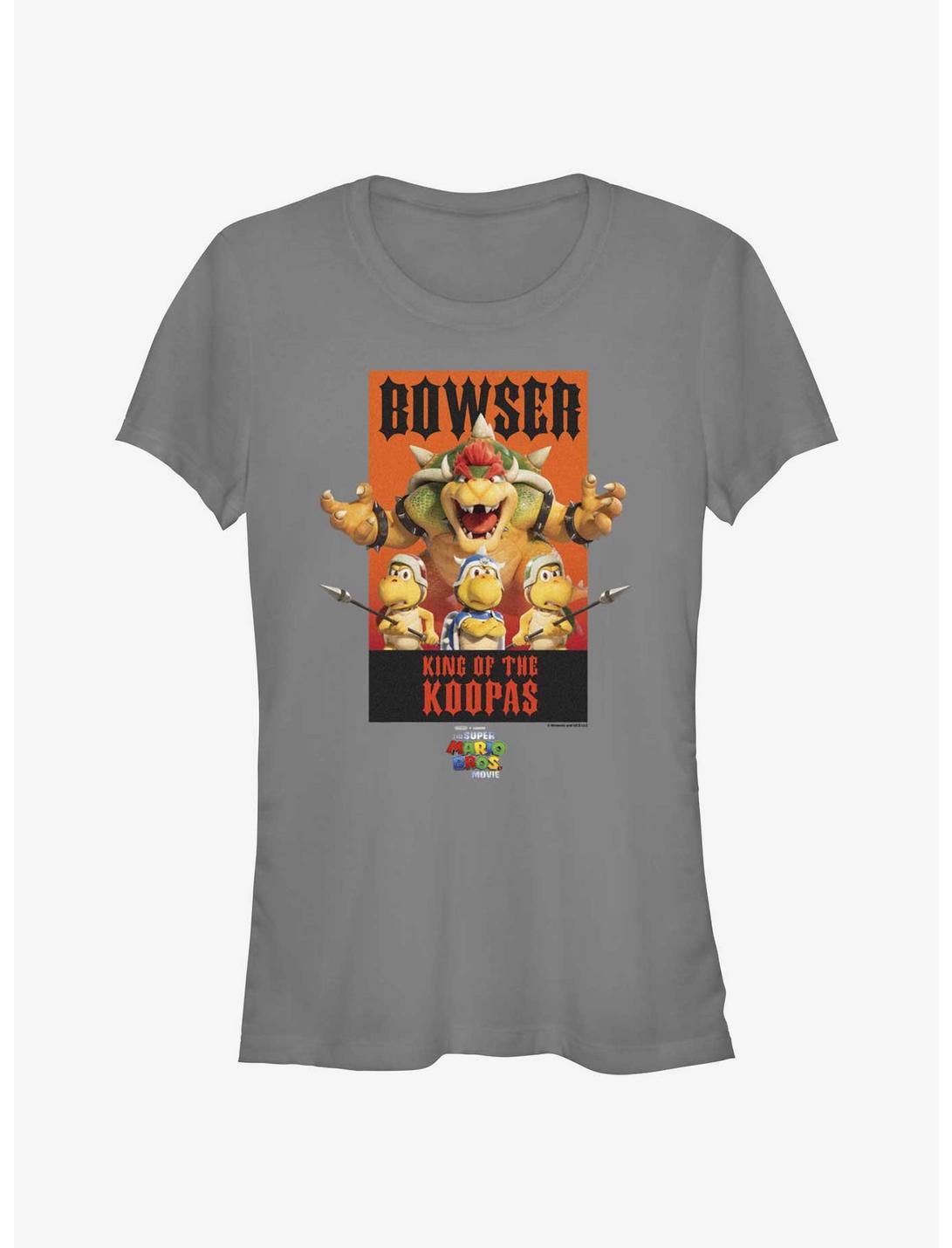 The Super Mario Bros. Movie Bowser King of the Koopas Poster Girls T-Shirt, CHARCOAL, hi-res