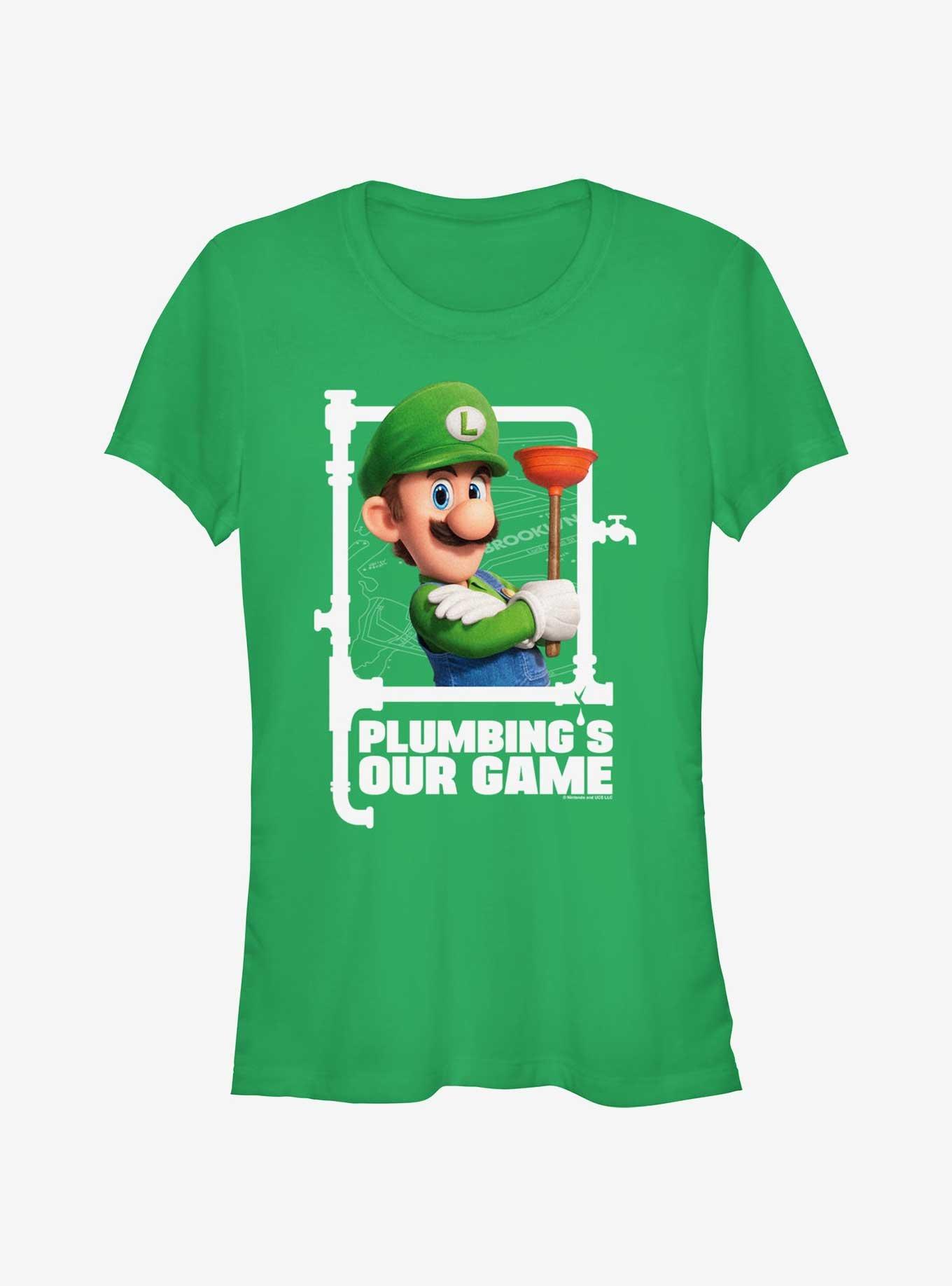 The Super Mario Bros. Movie Luigi Plumbing's Our Game Girls T-Shirt, KELLY, hi-res