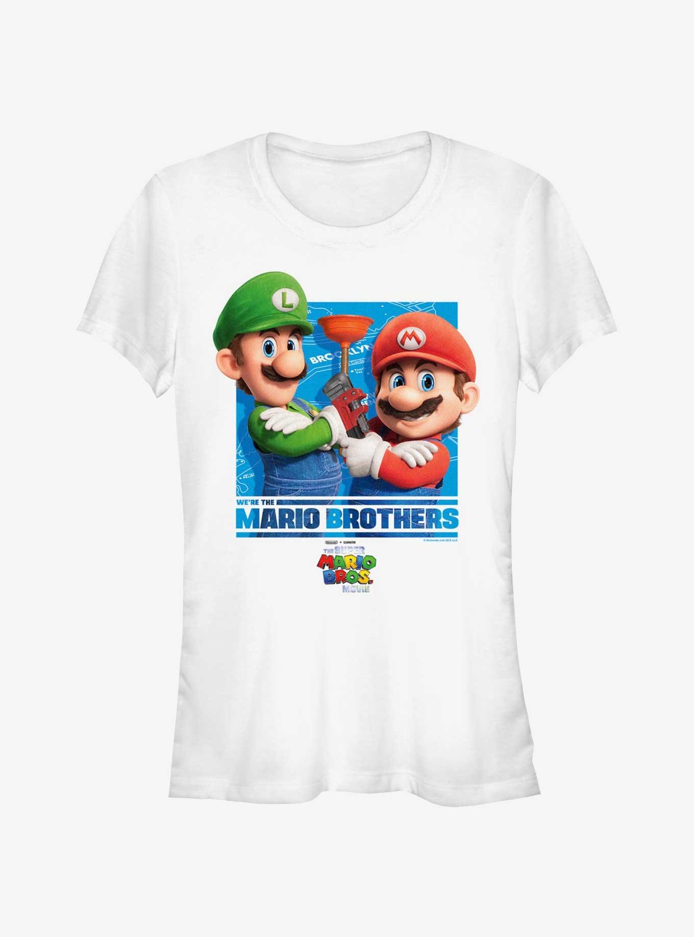 The Super Mario Bros. Movie The Mario Brothers Girls T-Shirt, WHITE, hi-res