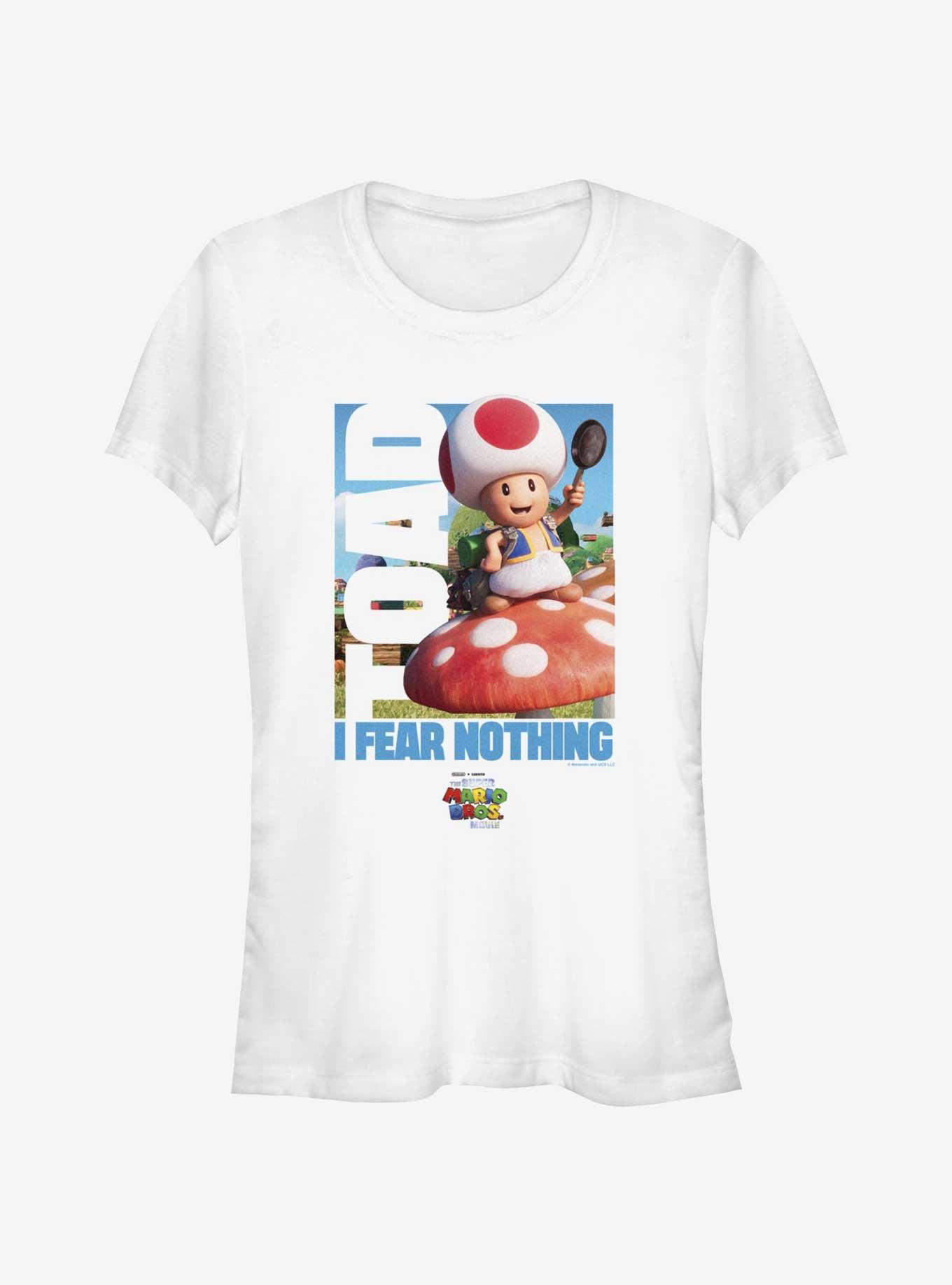 The Super Mario Bros. Movie Toad Fear Nothing Girls T-Shirt, WHITE, hi-res