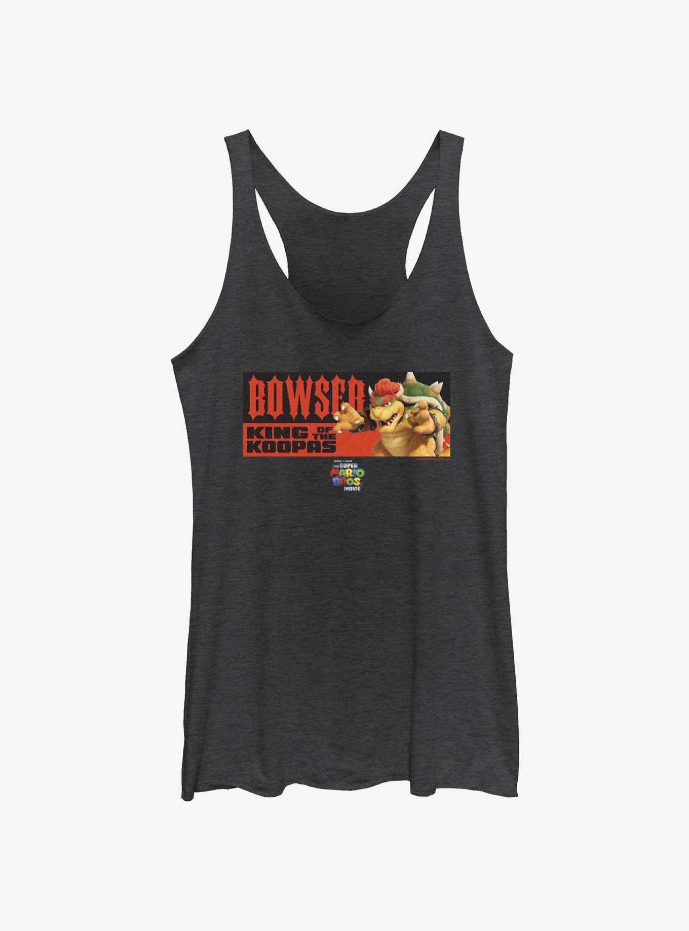 The Super Mario Bros. Movie Bowser King of Koopas Girls Tank, BLK HTR, hi-res