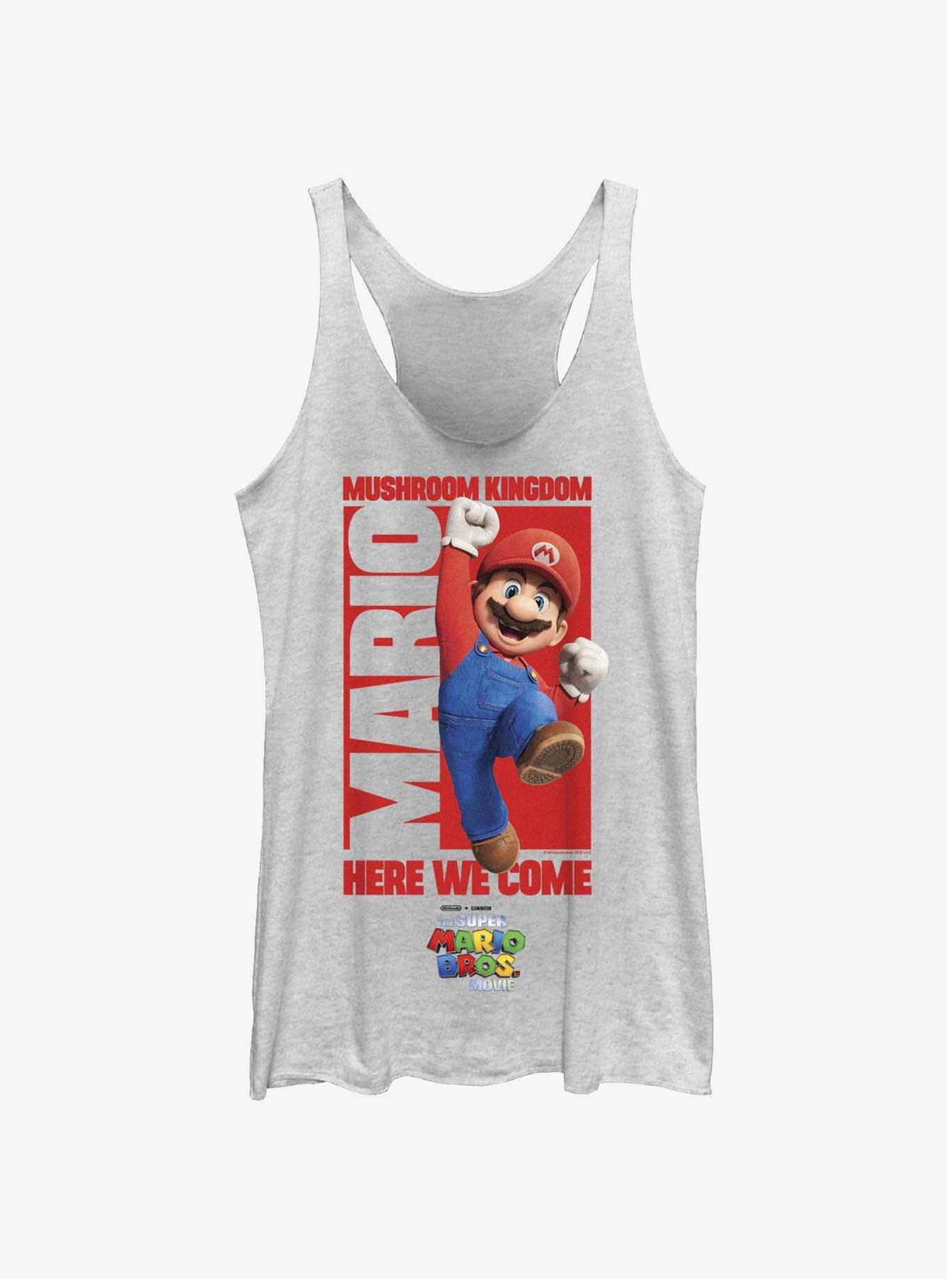 The Super Mario Bros. Movie Mario To Mushroom Kingdom Girls Tank, WHITE HTR, hi-res