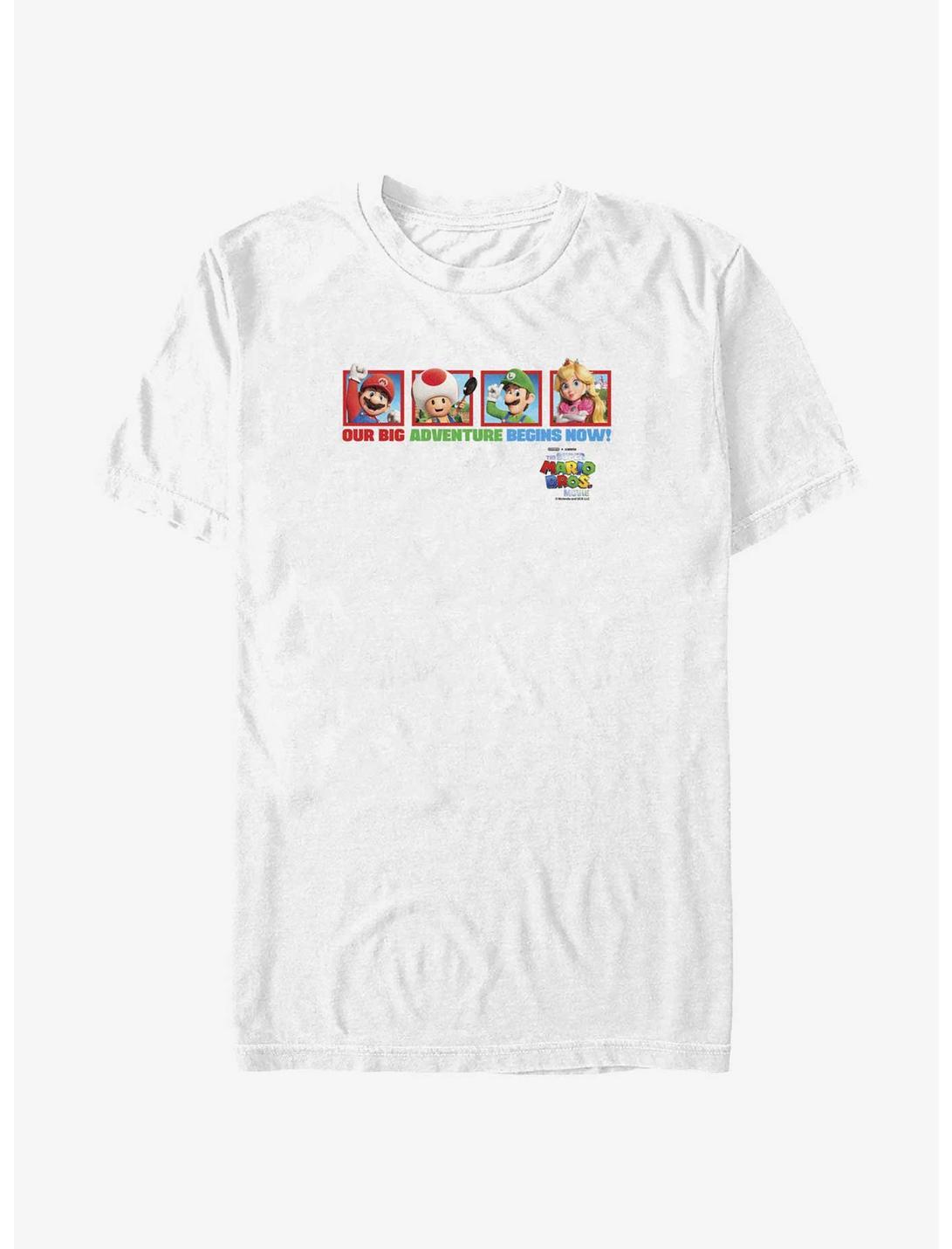 The Super Mario Bros. Movie Big Adventure Mario Toad Luigi & Princess Peach T-Shirt, WHITE, hi-res