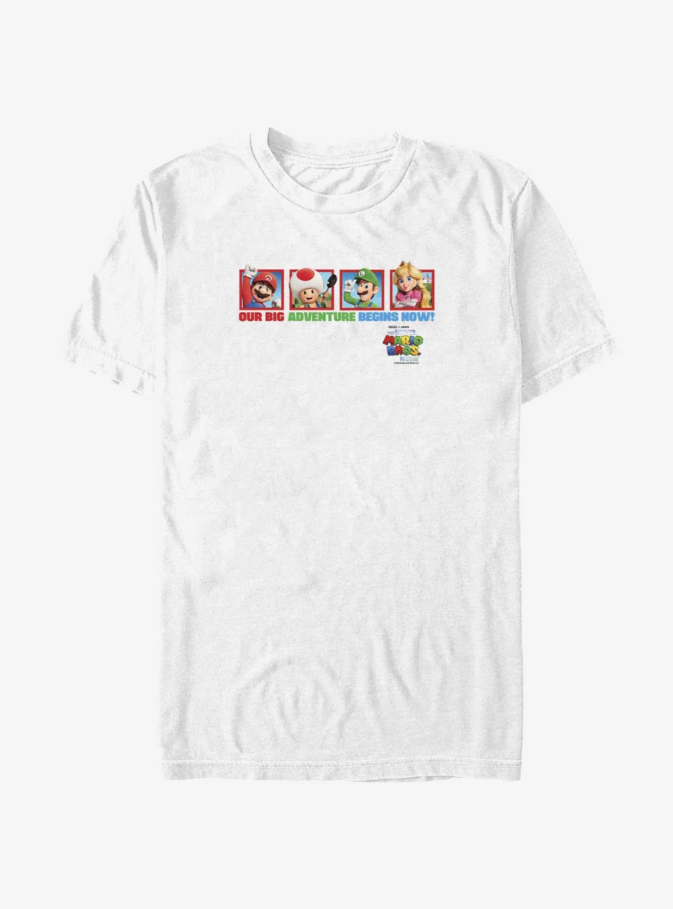 The Super Mario Bros. Movie Big Adventure Mario Toad Luigi & Princess Peach T-Shirt, WHITE, hi-res