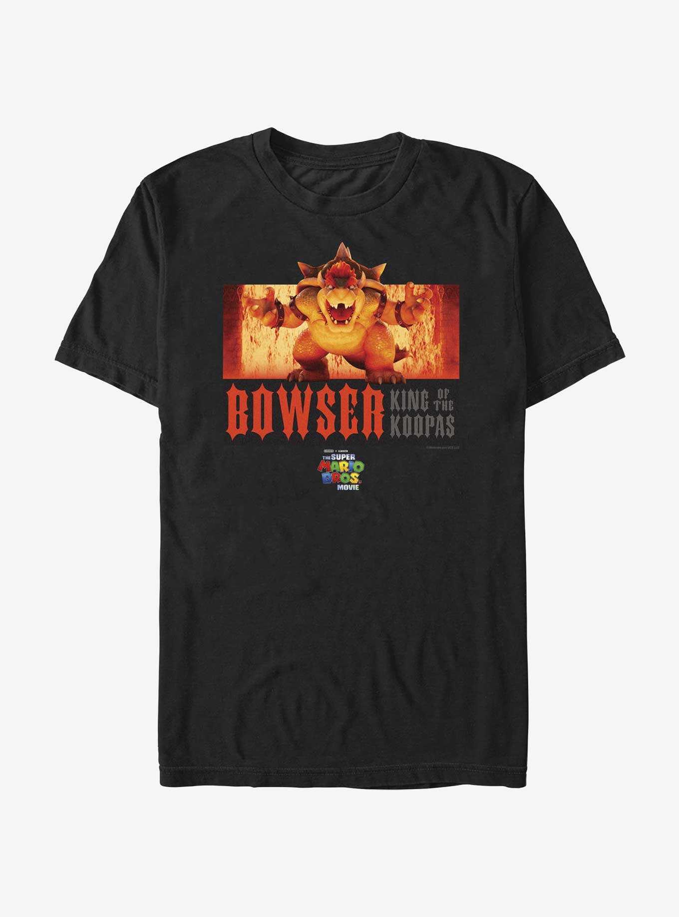 The Super Mario Bros. Movie Flaming King Bowser Poster T-Shirt, , hi-res