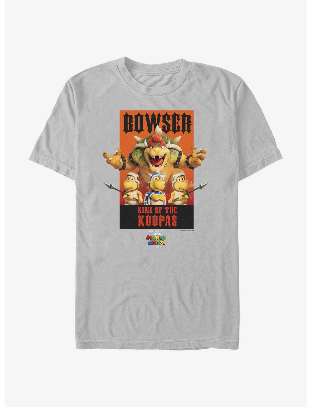 The Super Mario Bros. Movie Bowser King of the Koopas Poster T-Shirt, SILVER, hi-res