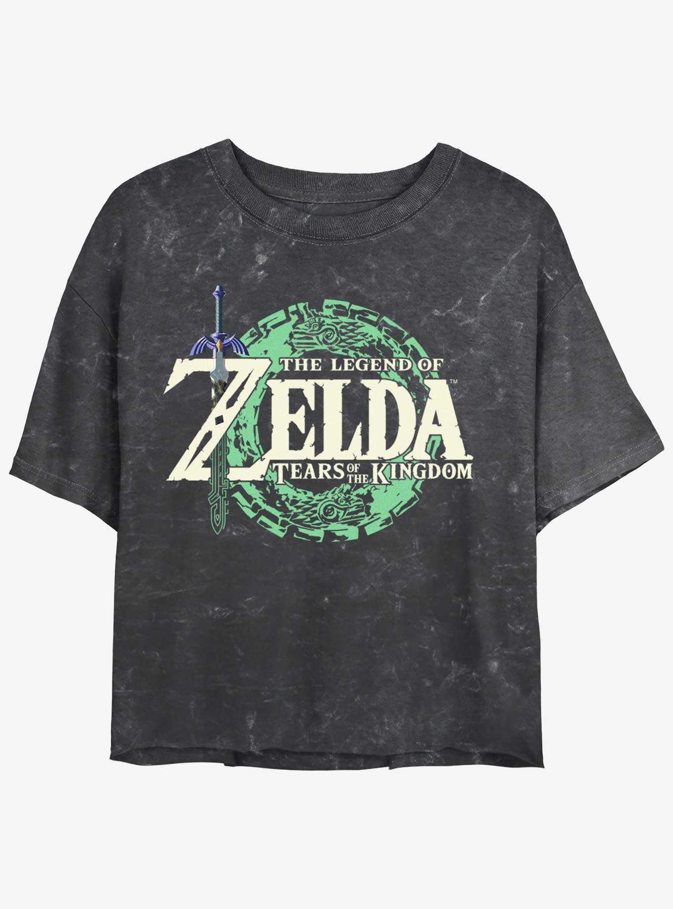 The Legend of Zelda: Tears of the Kingdom Logo Mineral Wash Girls Crop T-Shirt, , hi-res