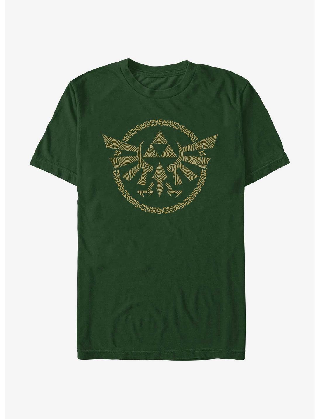 The Legend of Zelda: Tears of the Kingdom Hyrule Crest Extra Soft T-Shirt, FOREST GRN, hi-res