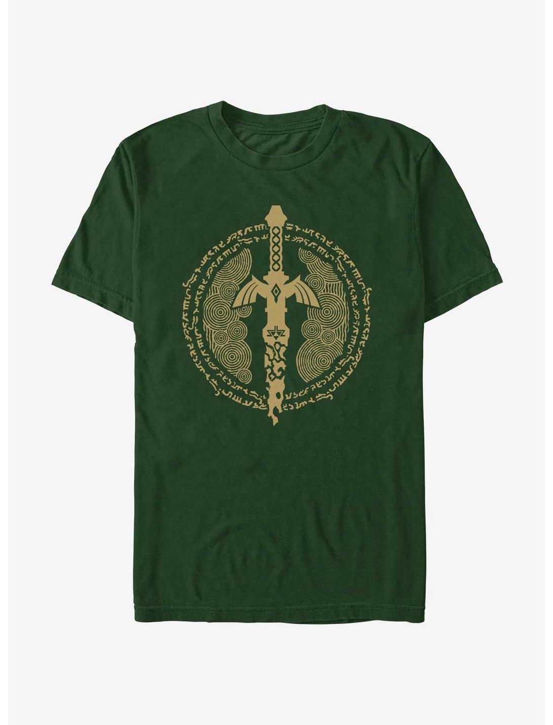 The Legend of Zelda: Tears of the Kingdom  Master Sword Icon Extra Soft T-Shirt, FOREST GRN, hi-res