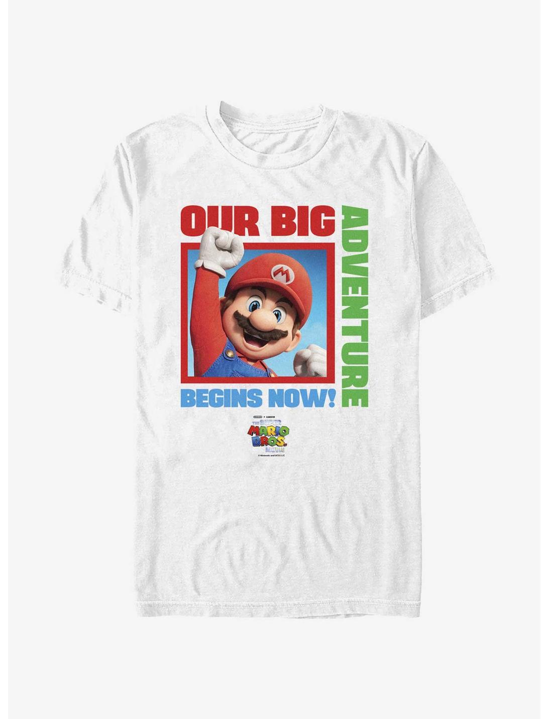 The Super Mario Bros. Movie Mario Our Big Adventure Begins Now T-Shirt, WHITE, hi-res