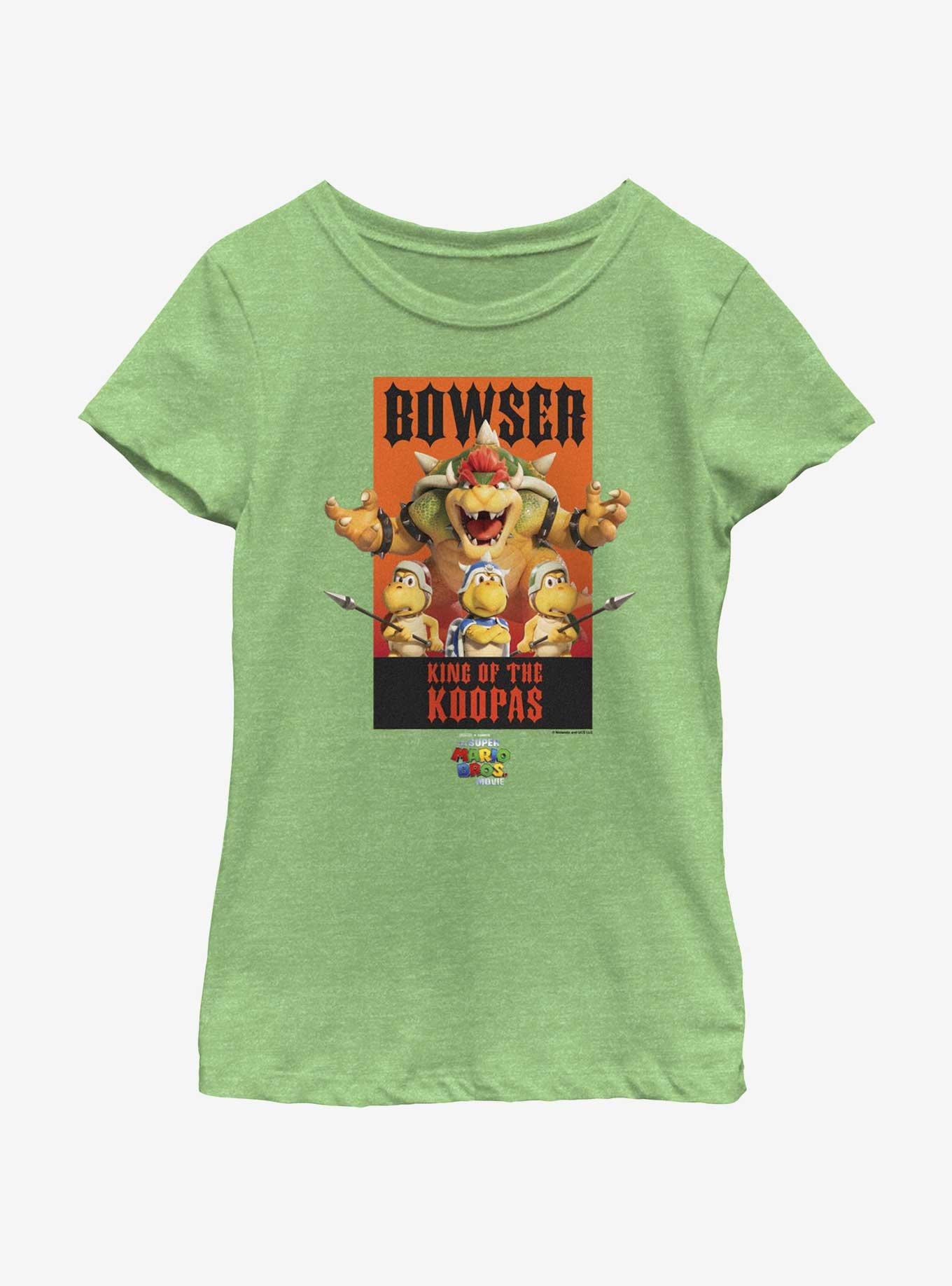 The Super Mario Bros. Movie Bowser King of the Koopas Poster Youth Girls T-Shirt, , hi-res