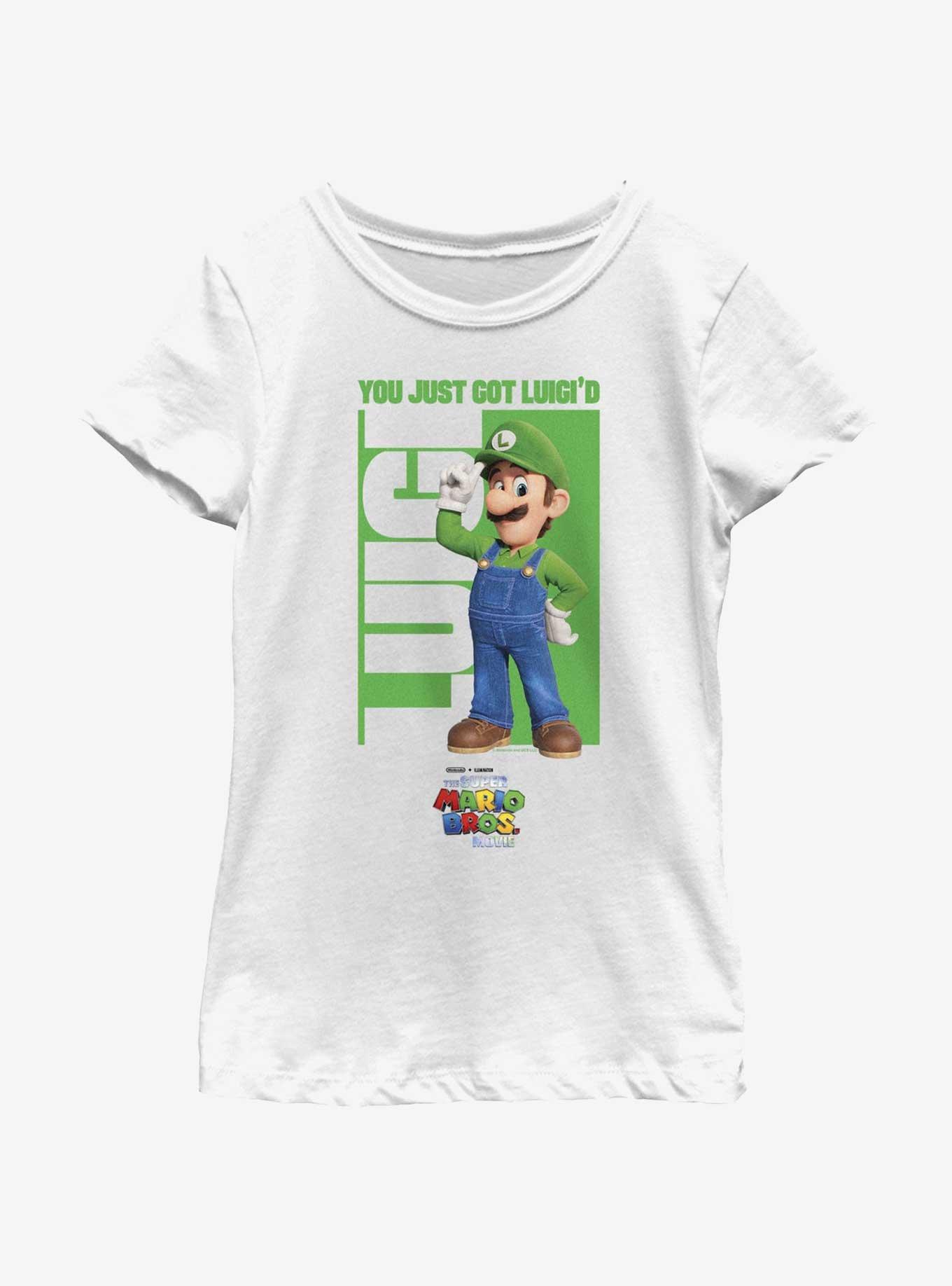 The Super Mario Bros. Movie You Just Got Luigi'd Youth Girls T-Shirt, WHITE, hi-res