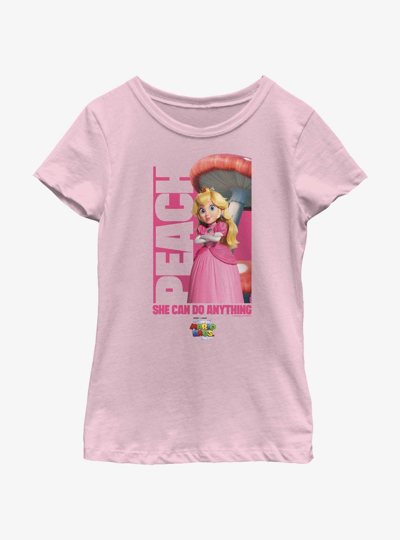 The Super Mario Bros. Movie Peach She Can Do Anything Youth Girls T-Shirt, , hi-res
