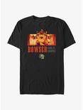 The Super Mario Bros. Movie Flaming King Bowser Poster T-Shirt, BLACK, hi-res