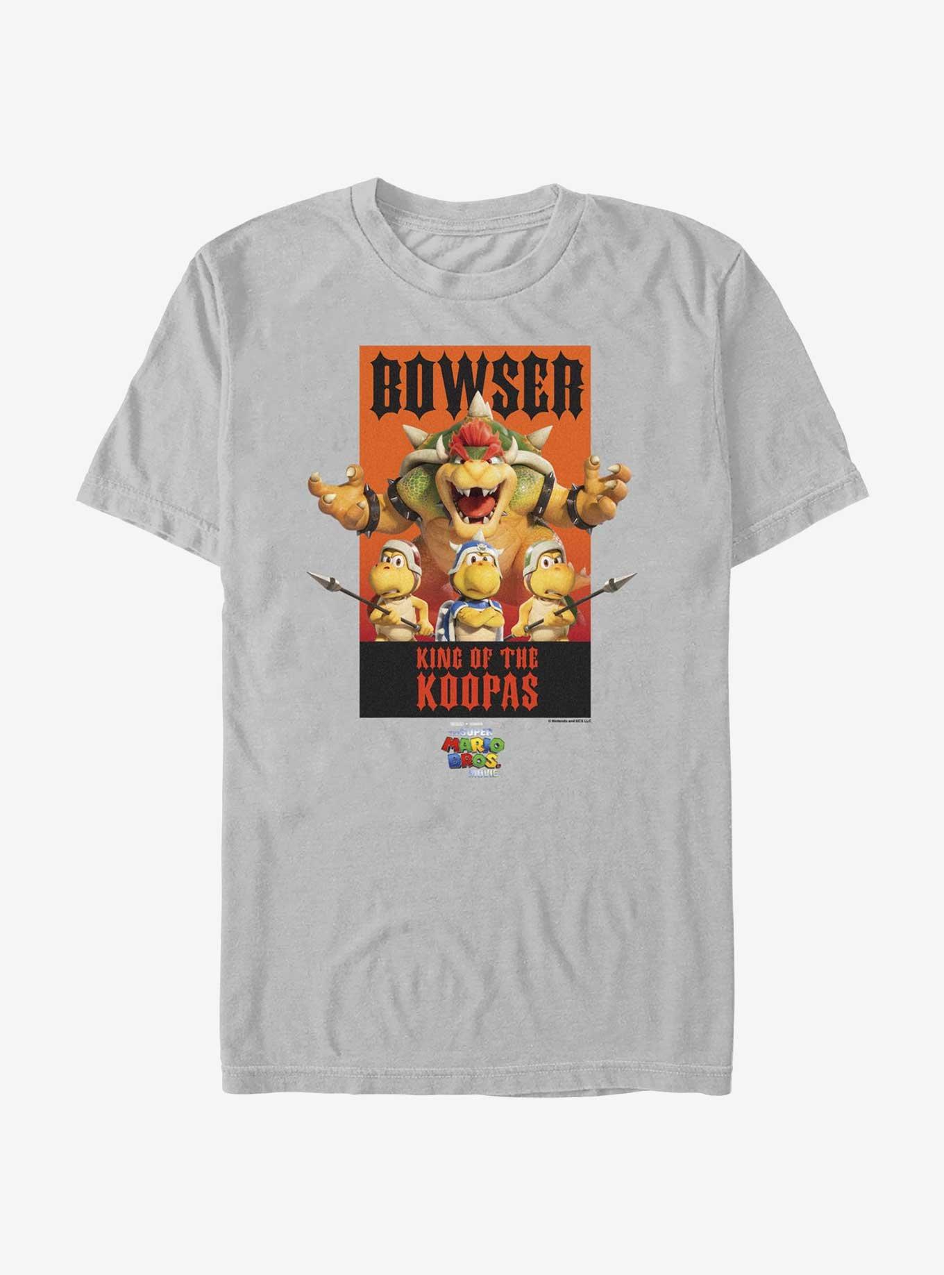 The Super Mario Bros. Movie Bowser King of the Koopas Poster T-Shirt, SILVER, hi-res