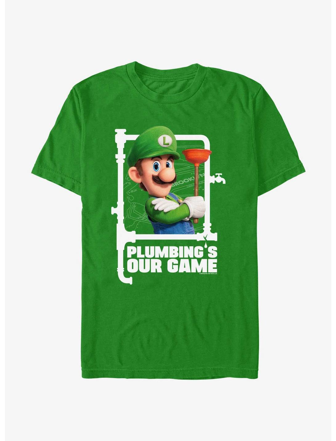 The Super Mario Bros. Movie Luigi Plumbing's Our Game T-Shirt, KELLY, hi-res