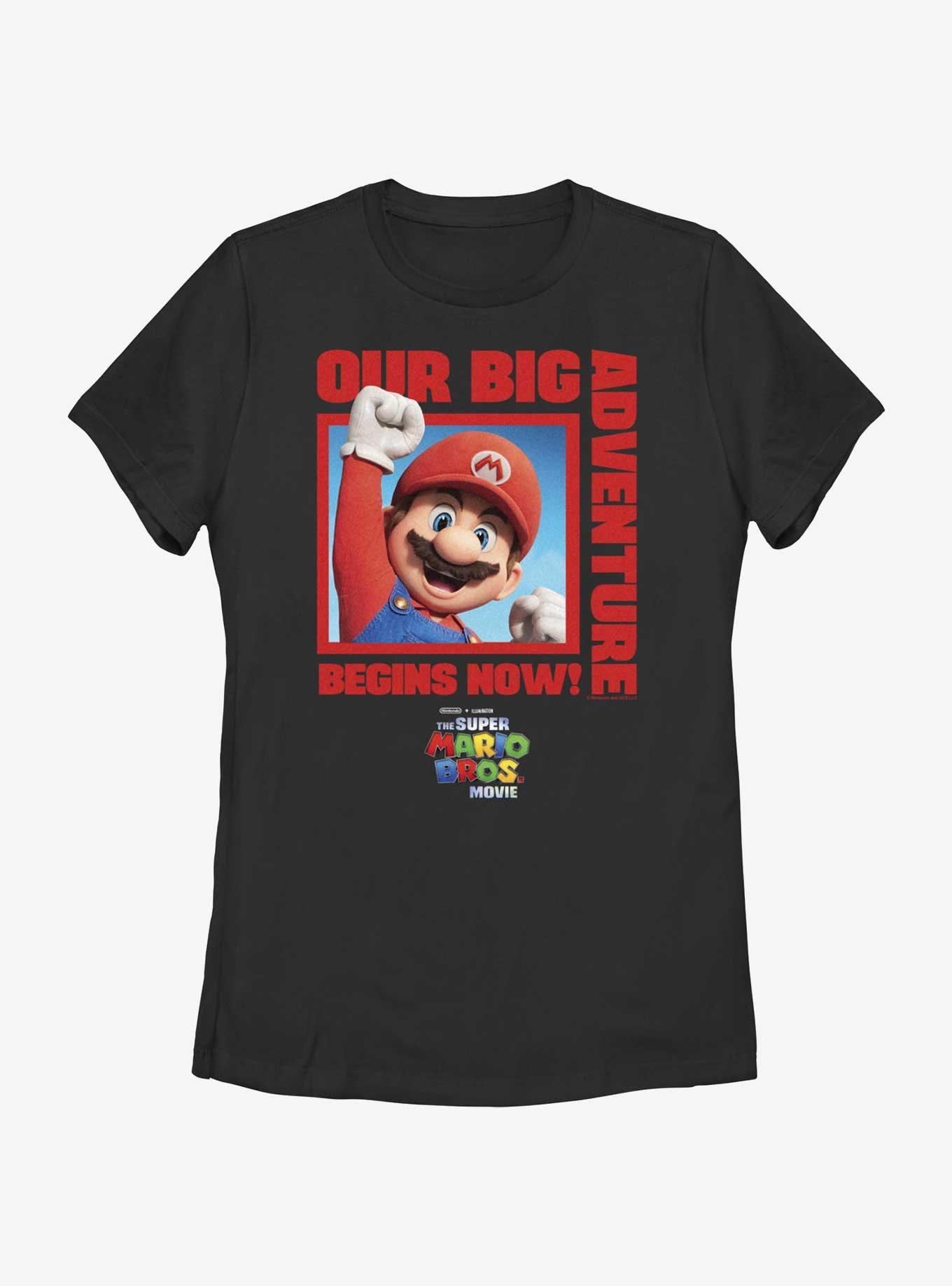 The Super Mario Bros. Movie Mario Our Big Adventure Begins Now Womens T-Shirt