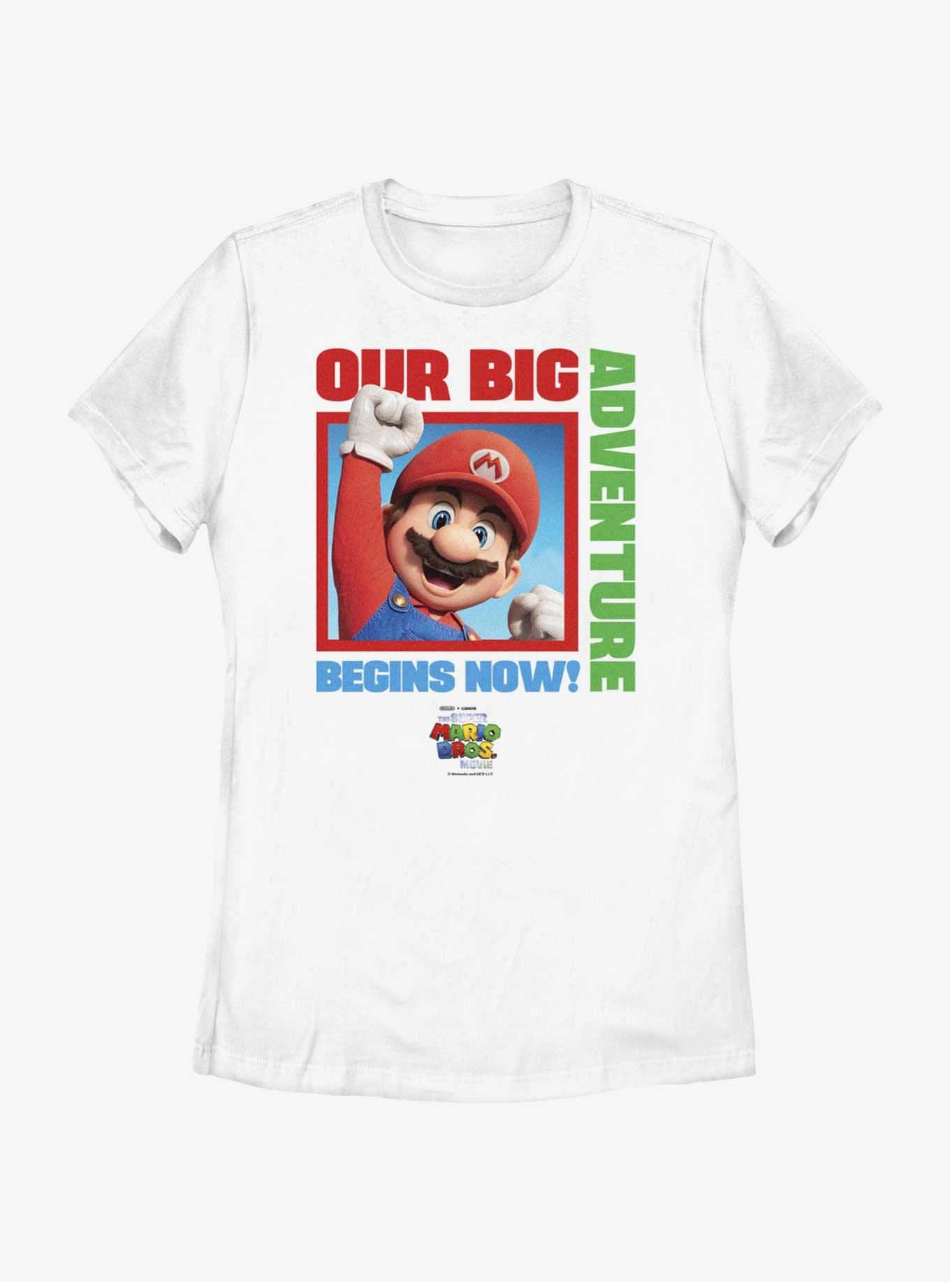 The Super Mario Bros. Movie Mario Our Big Adventure Begins Now Womens T-Shirt, , hi-res