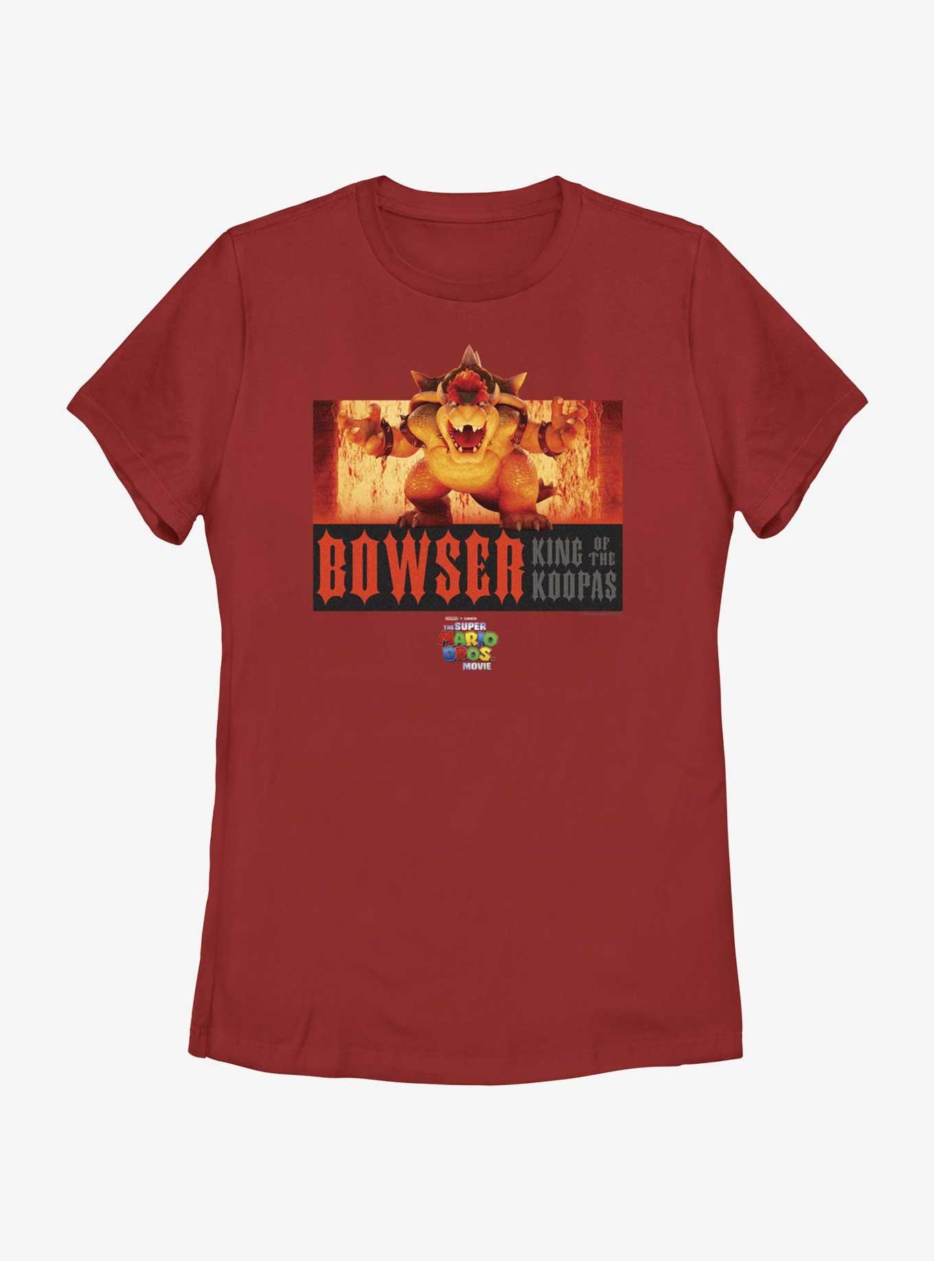 The Super Mario Bros. Movie Flaming King Bowser Poster Womens T-Shirt, , hi-res