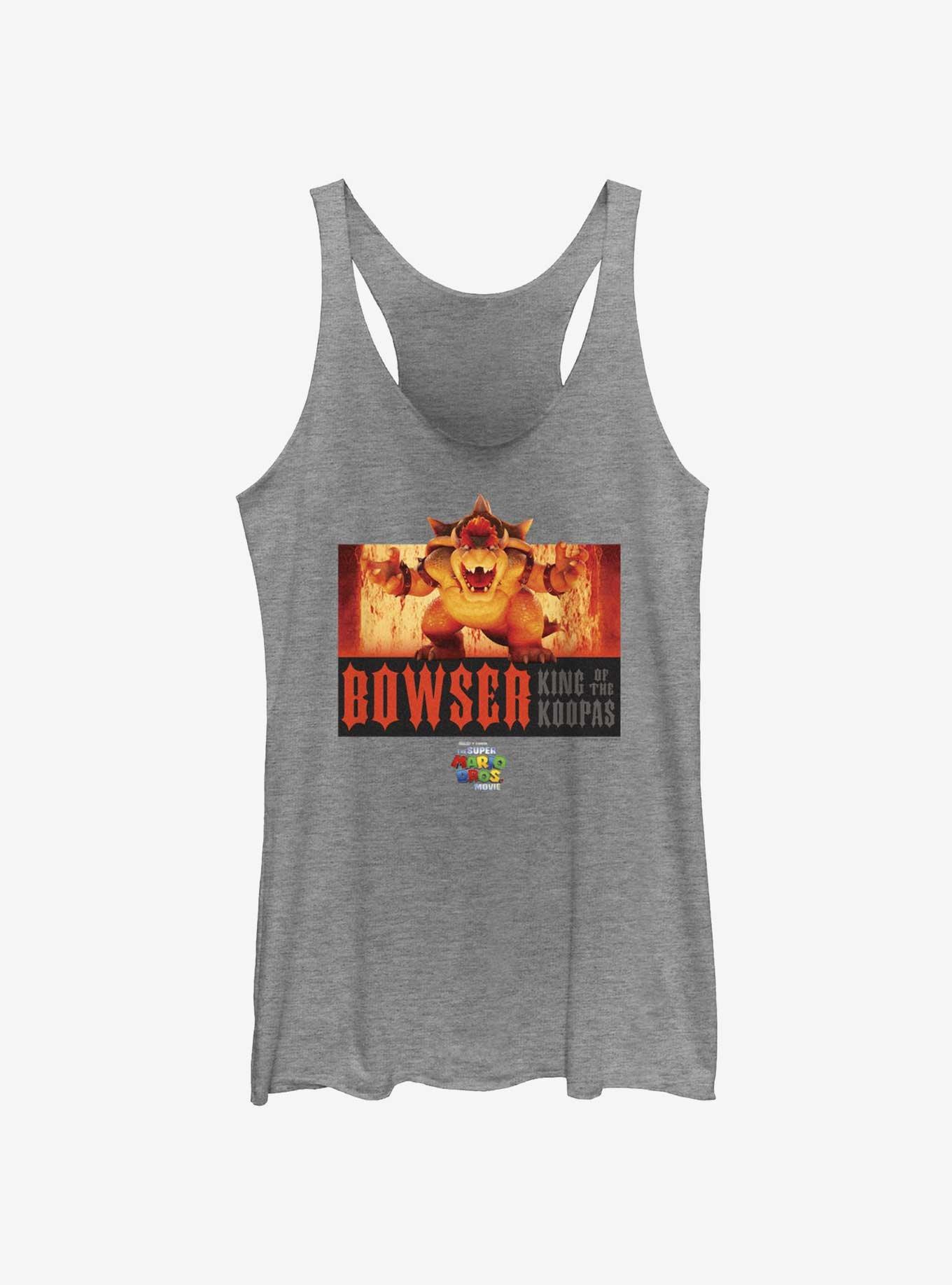 The Super Mario Bros. Movie Flaming King Bowser Poster Womens Tank Top, , hi-res