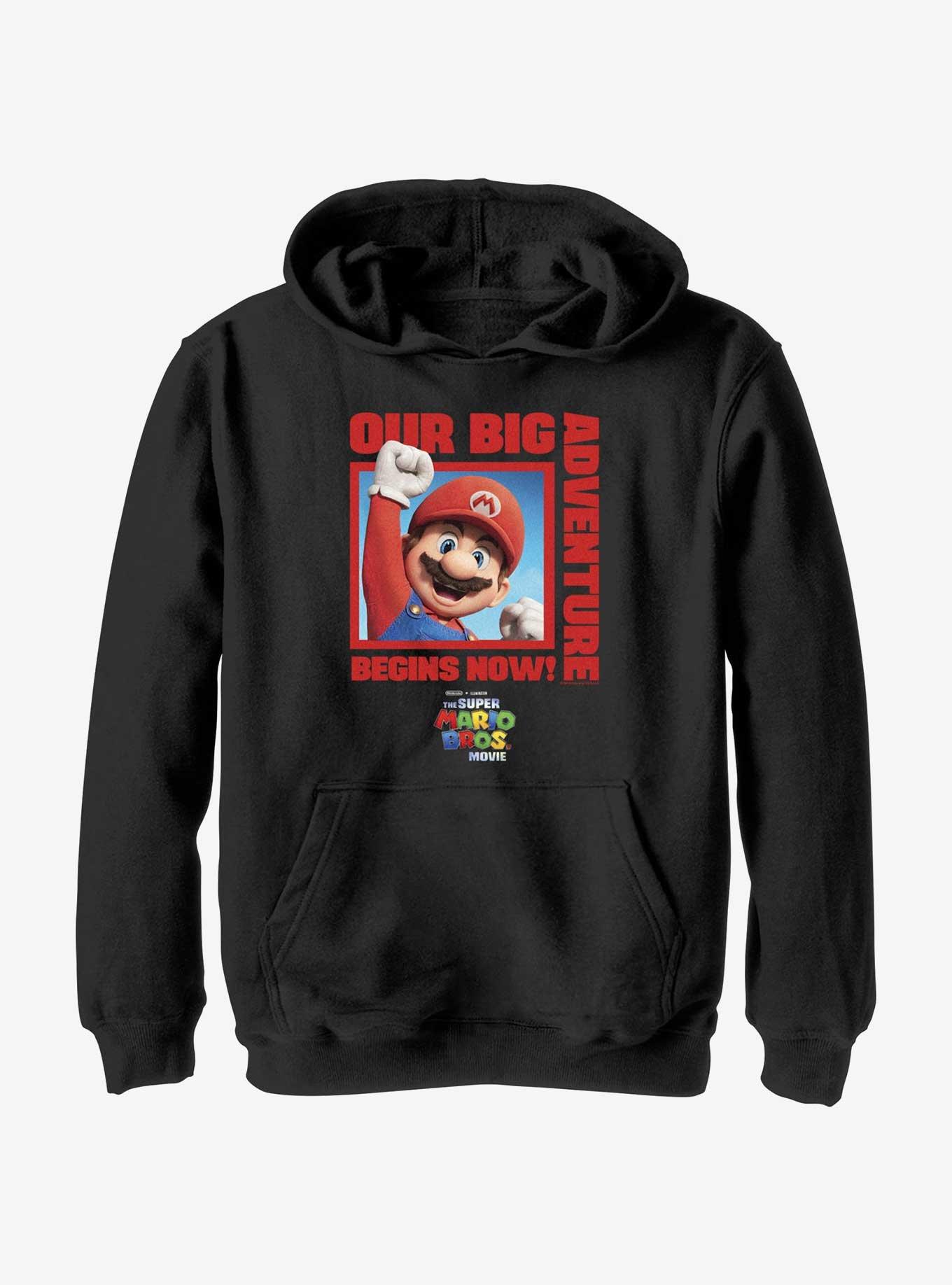 The Super Mario Bros. Movie Mario Our Big Adventure Begins Now Youth Hoodie