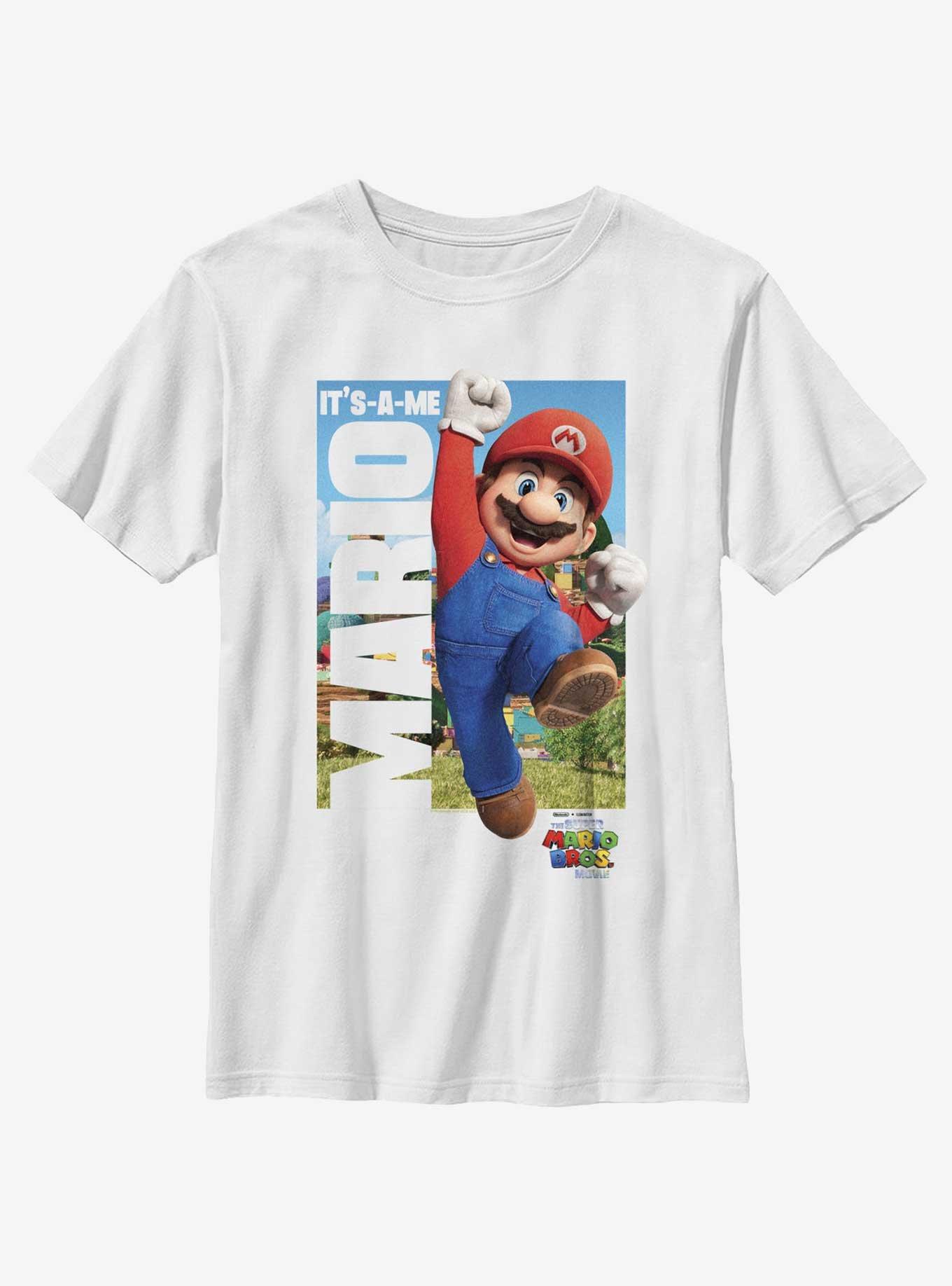 The Super Mario Bros. Movie It's-A-Me Mario Youth T-Shirt, WHITE, hi-res