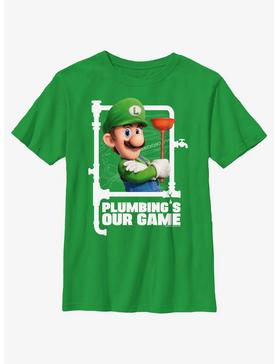 The Super Mario Bros. Movie Luigi Plumbing's Our Game Youth T-Shirt, , hi-res
