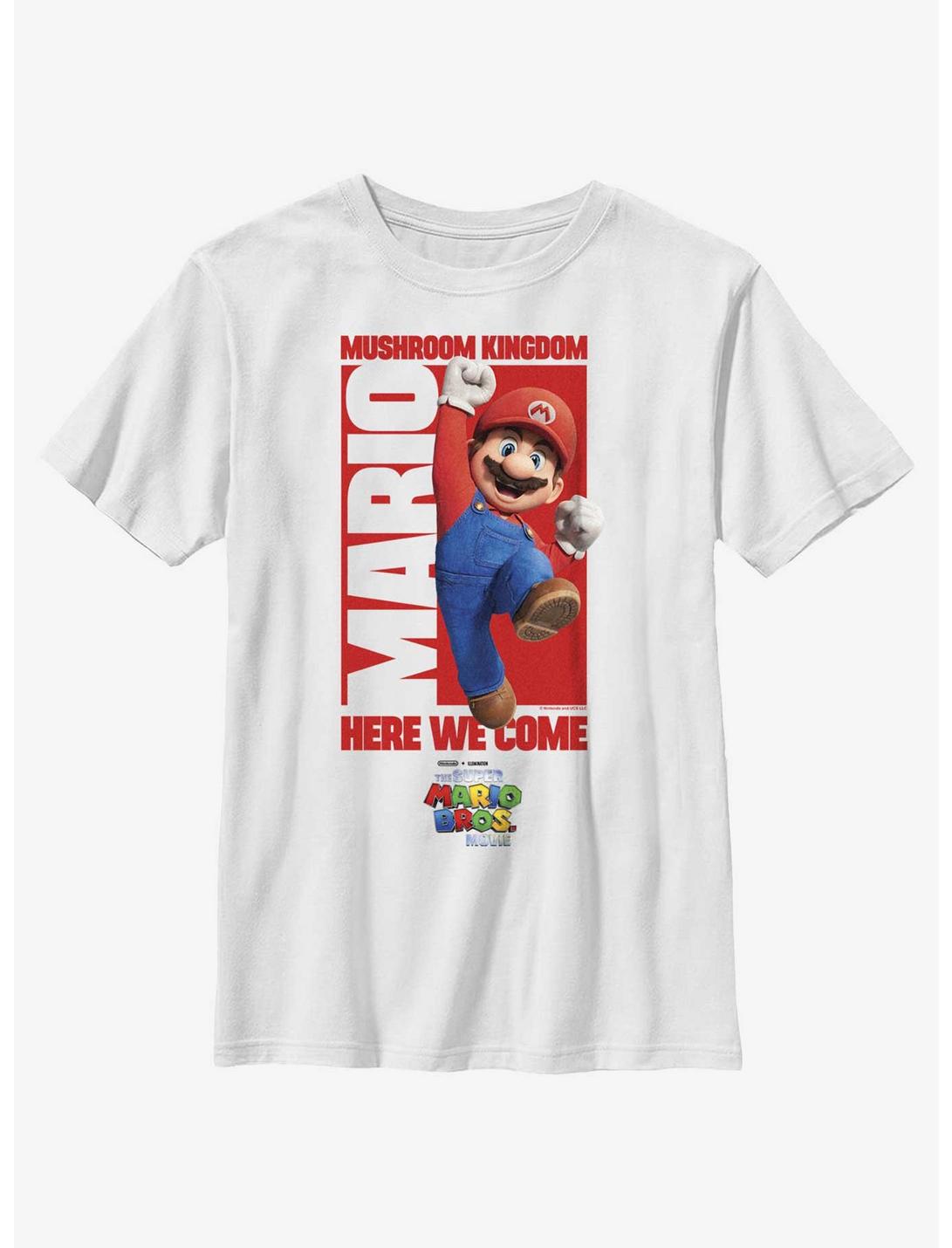 The Super Mario Bros. Movie Mario To Mushroom Kingdom Youth T-Shirt, WHITE, hi-res