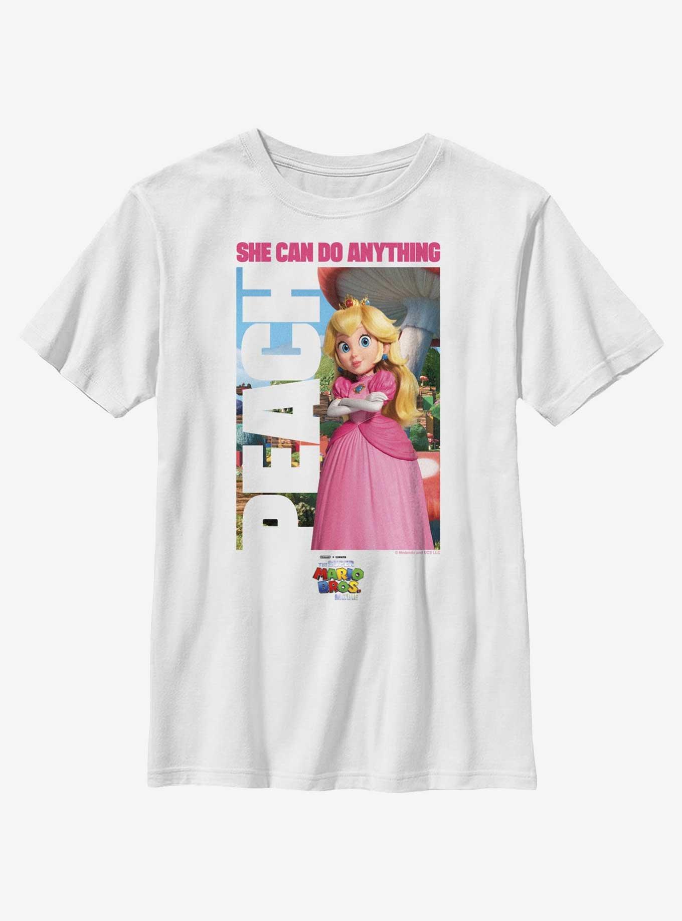 The Super Mario Bros. Movie Peach She Can Do Anything Youth T-Shirt