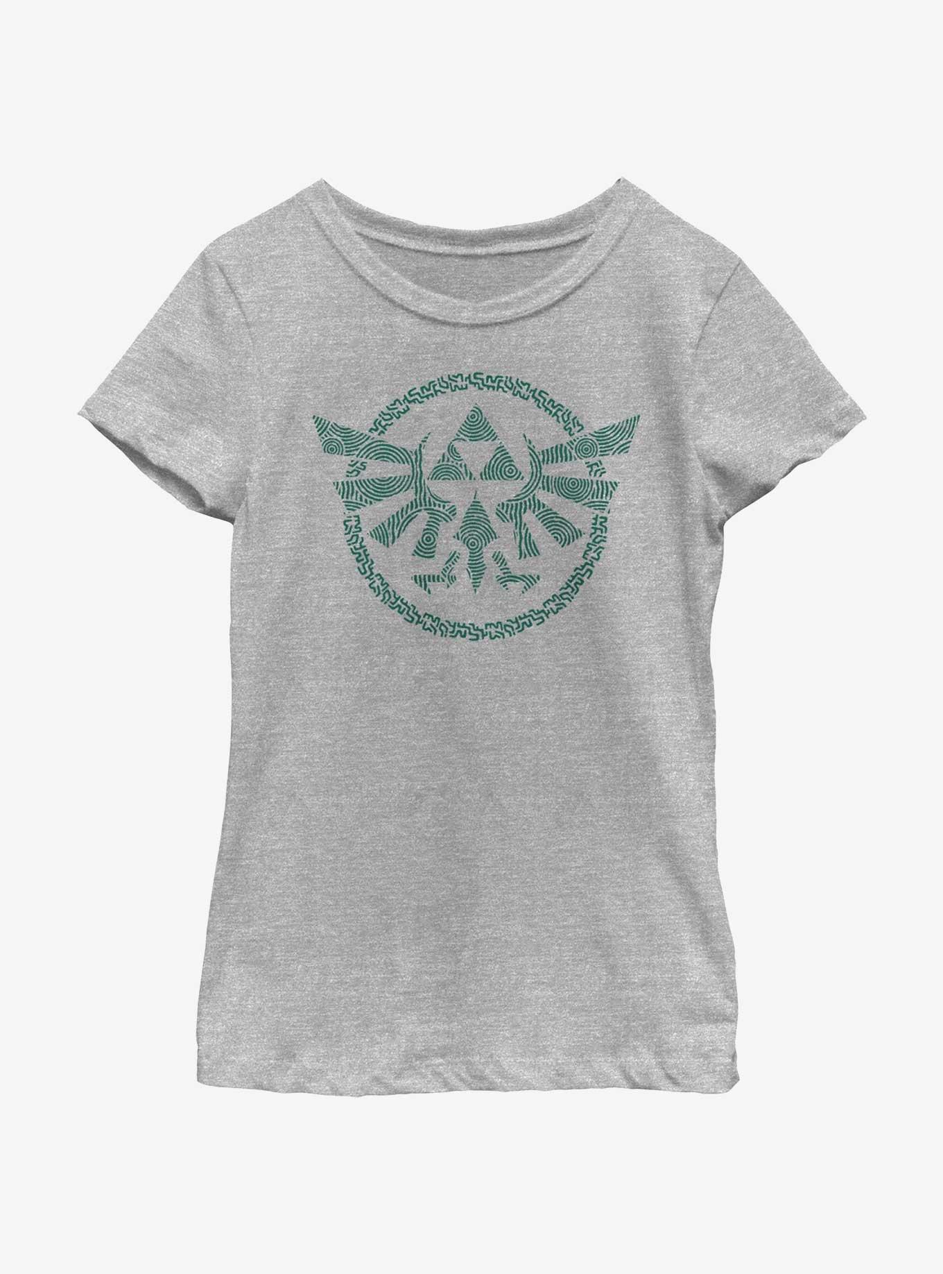 The Legend of Zelda Hyrule Crest Youth Girls T-Shirt, ATH HTR, hi-res