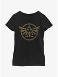 The Legend of Zelda Hyrule Crest Youth Girls T-Shirt, BLACK, hi-res