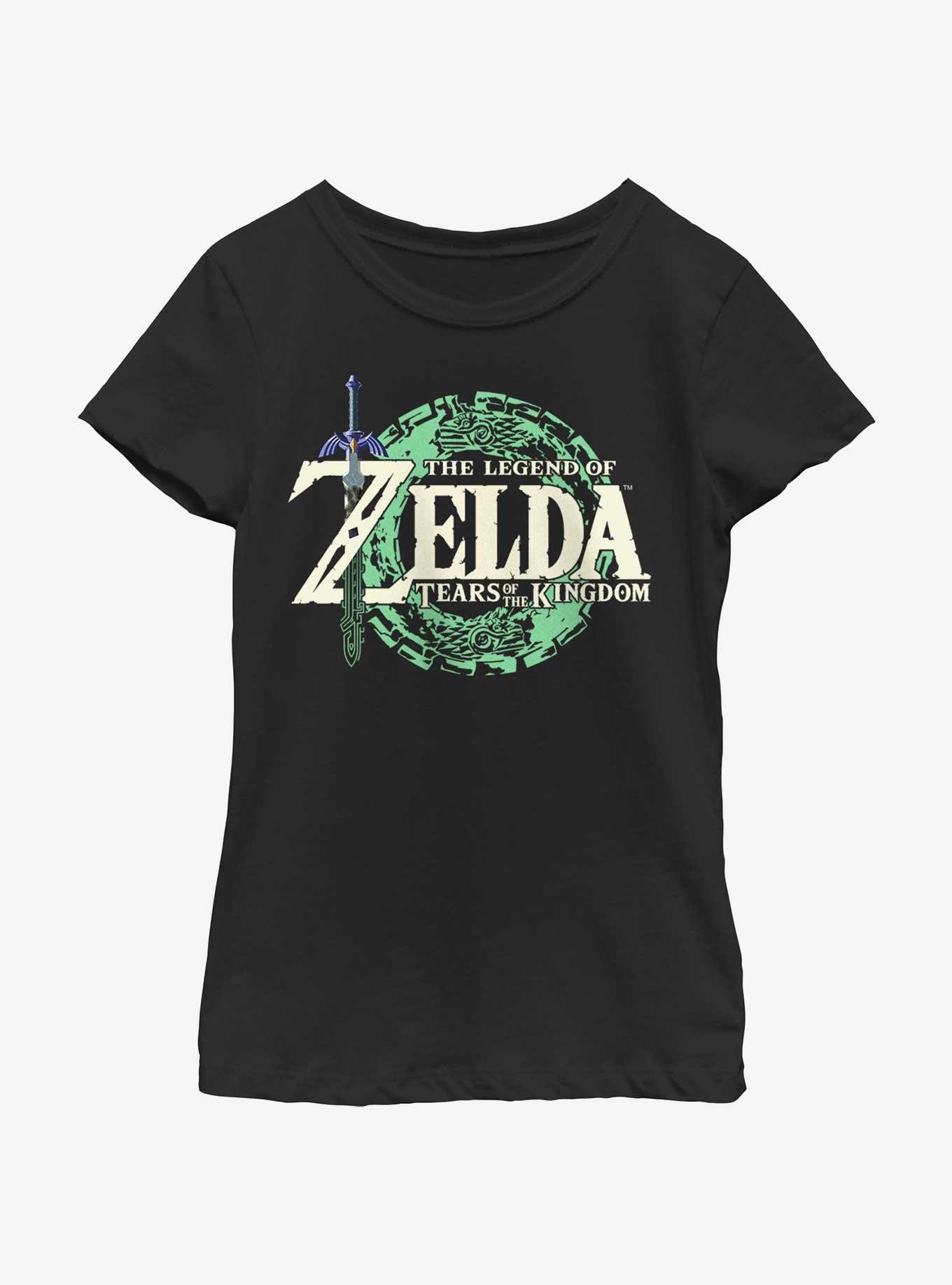 The Legend of Zelda: Tears of the Kingdom Logo Youth Girls T-Shirt, BLACK, hi-res