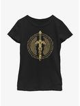 The Legend of Zelda Master Sword Icon Youth Girls T-Shirt, BLACK, hi-res