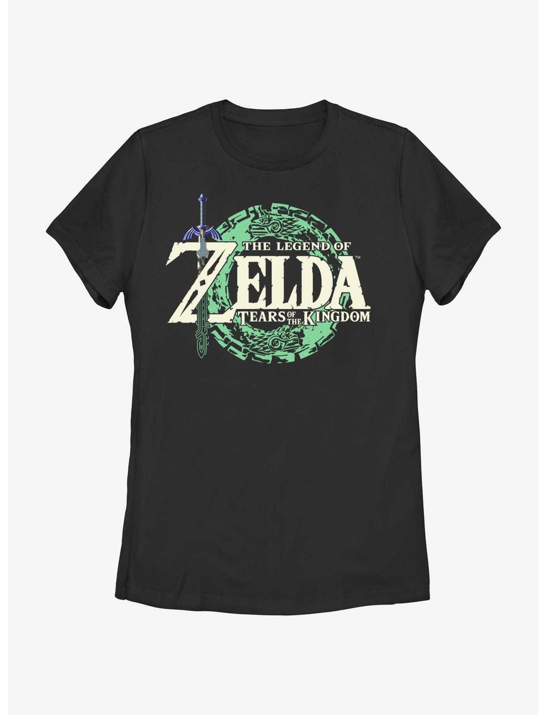 The Legend of Zelda: Tears of the Kingdom Logo Womens T-Shirt, BLACK, hi-res