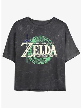 The Legend of Zelda: Tears of the Kingdom Logo Mineral Wash Womens Crop T-Shirt, , hi-res