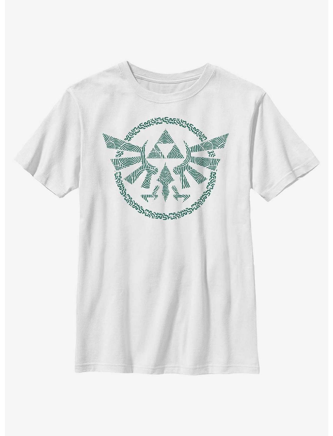 The Legend of Zelda Hyrule Crest Youth T-Shirt, WHITE, hi-res