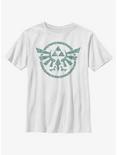 The Legend of Zelda Hyrule Crest Youth T-Shirt, WHITE, hi-res