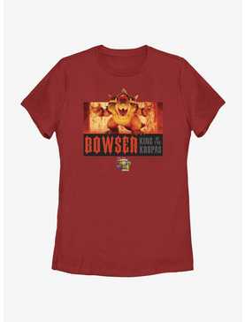 The Super Mario Bros. Movie Flaming King Bowser Poster Womens T-Shirt, , hi-res