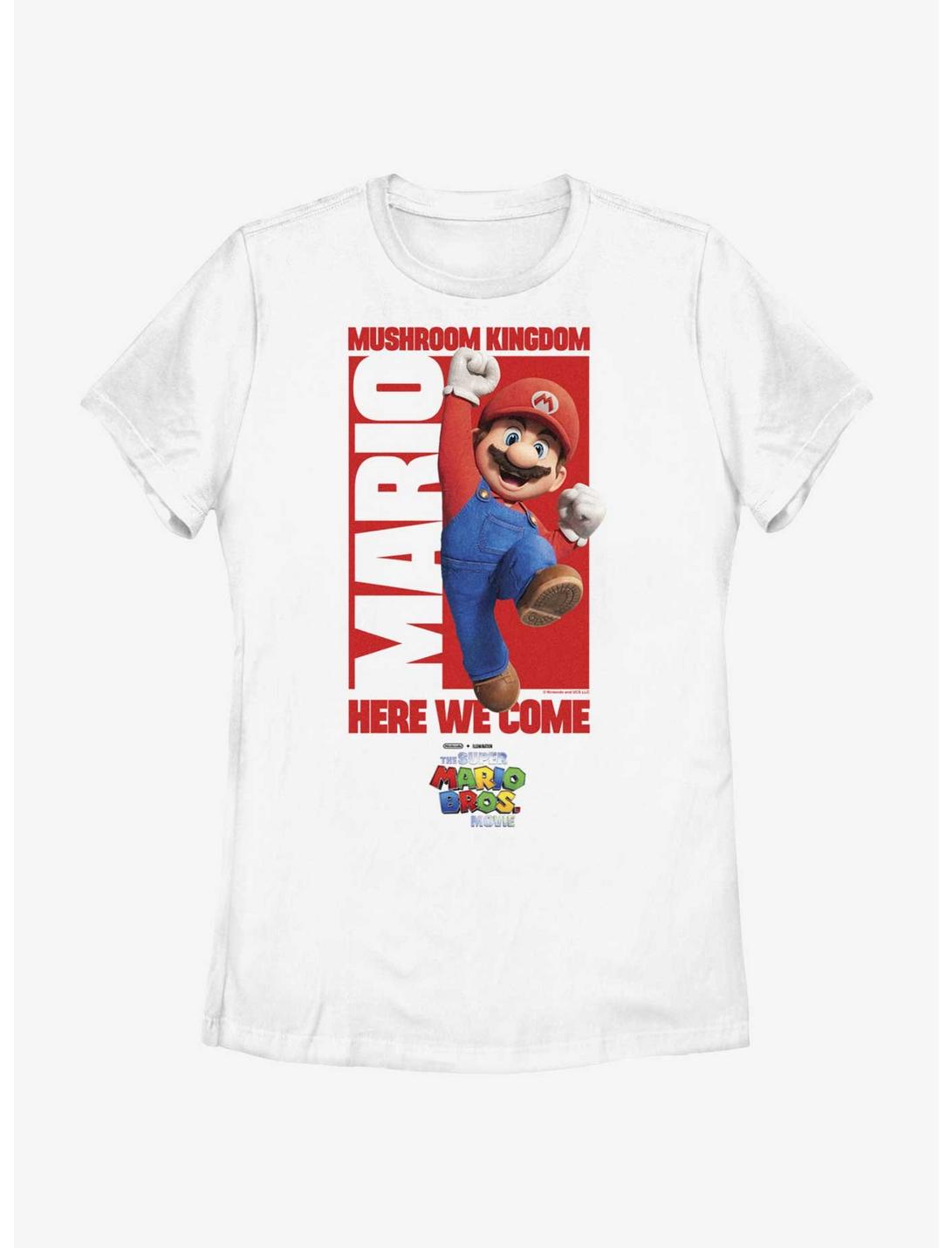 The Super Mario Bros. Movie Mario To Mushroom Kingdom Womens T-Shirt, WHITE, hi-res