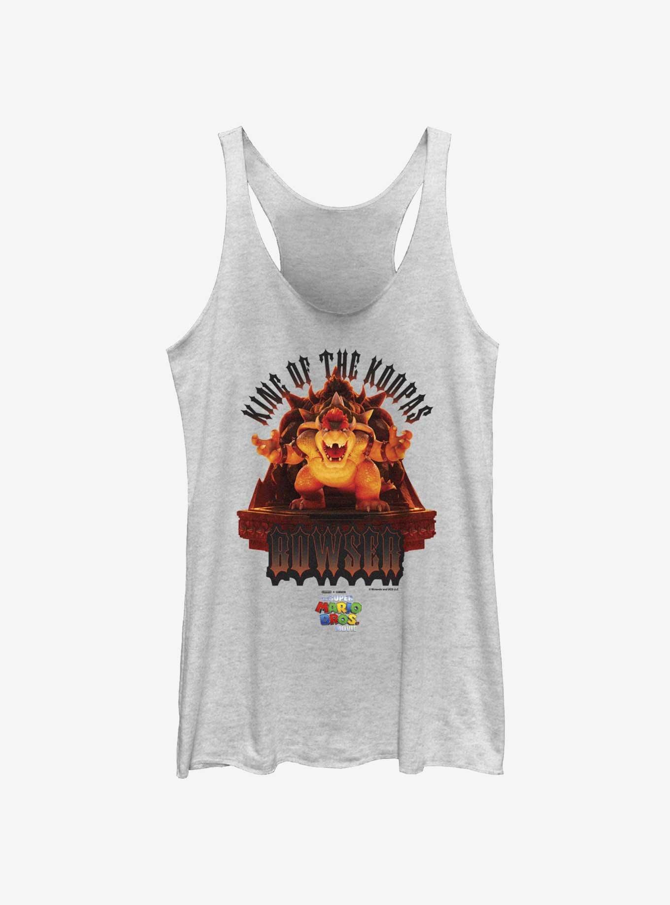 The Super Mario Bros. Movie King Bowser Statue Womens Tank Top, WHITE HTR, hi-res