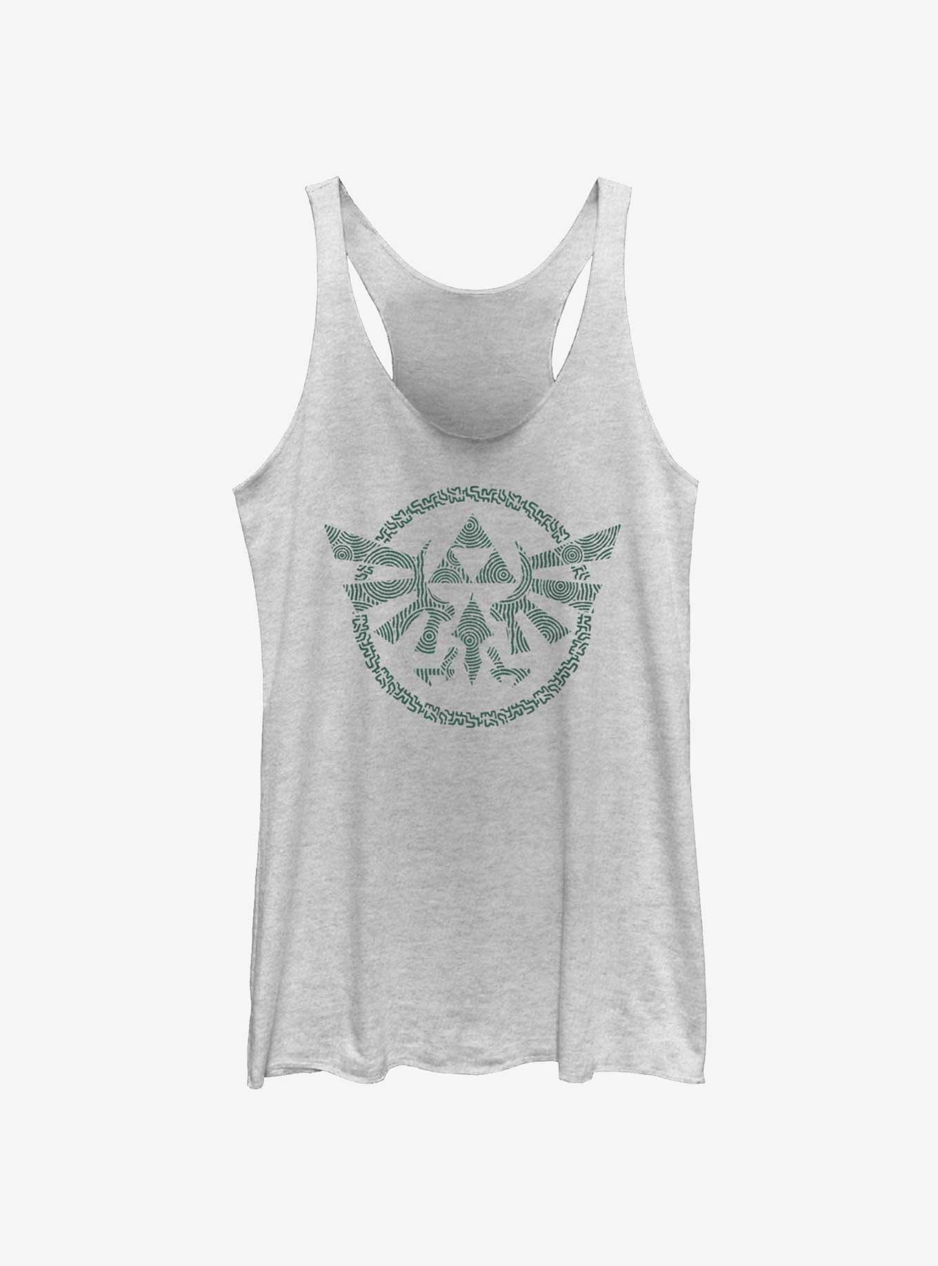 The Legend of Zelda Hyrule Crest Womens Tank Top, WHITE HTR, hi-res