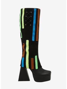 Koi Colorful Patch Leg Warmer Platform Boots, , hi-res