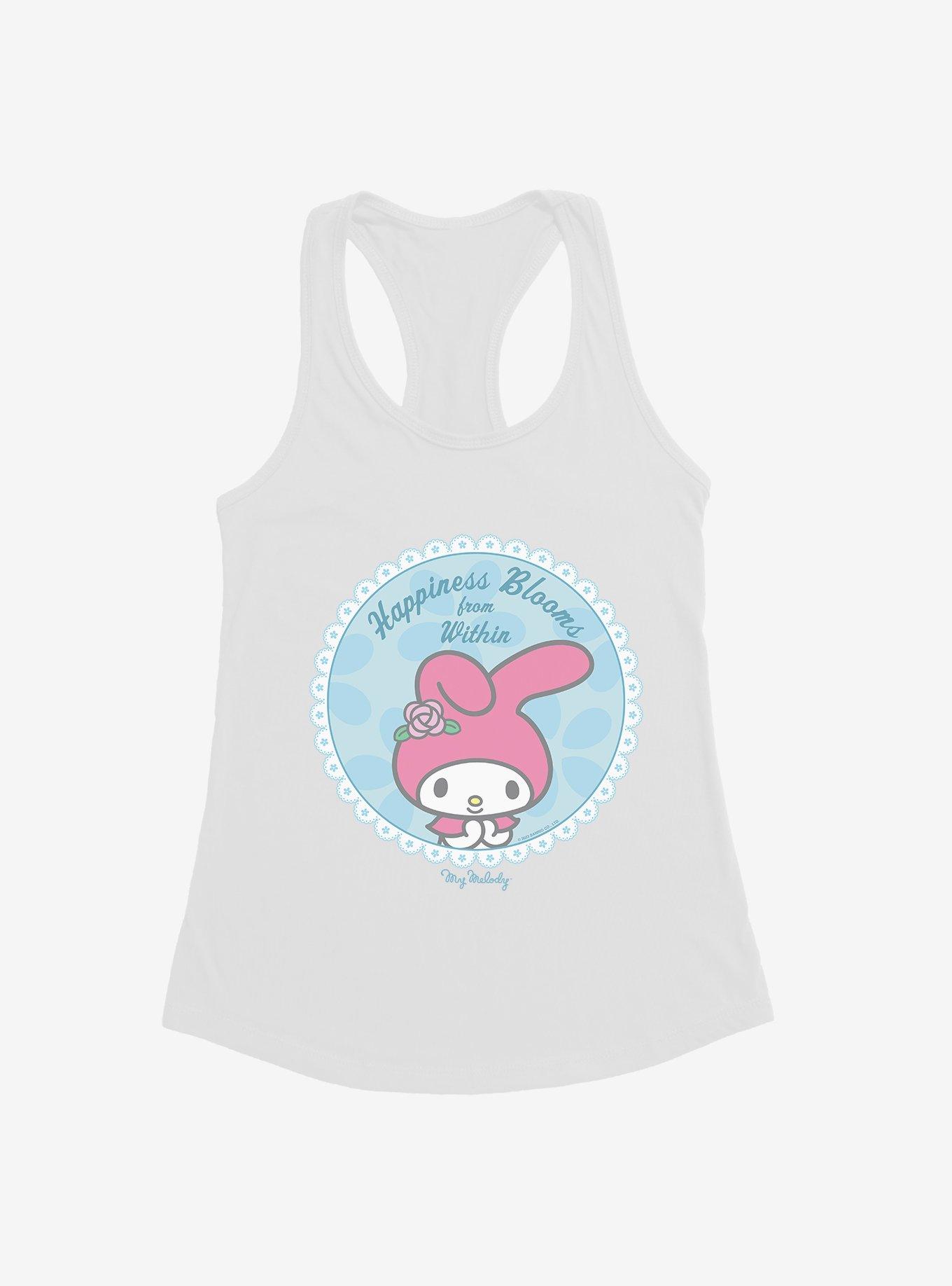 My Melody Happiness Blooms From Within Womens Tank Top, WHITE, hi-res