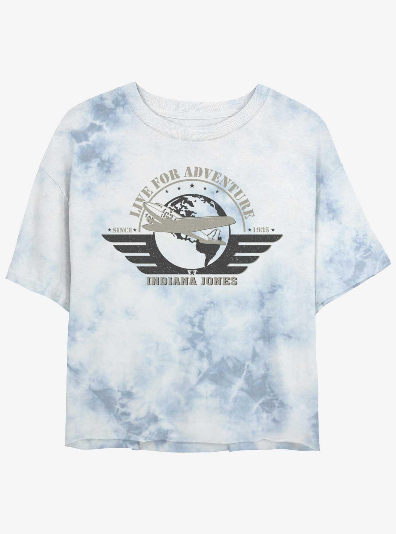 Indiana Jones Aviation Badge Tie-Dye Girls Crop T-Shirt, , hi-res