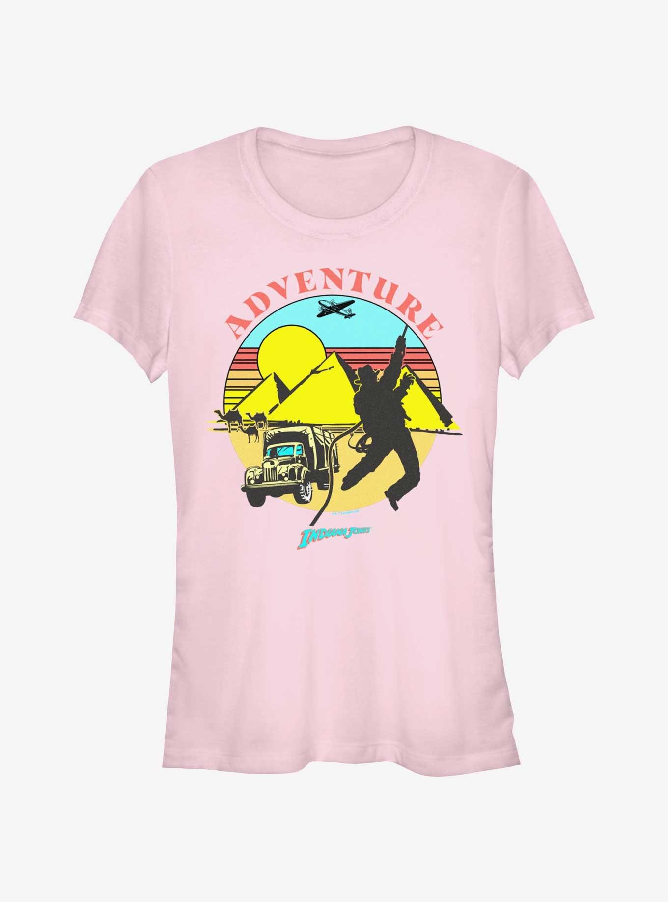 Indiana Jones The Desert Chase Adventure Girls T-Shirt Hot Topic Web Exclusive, LIGHT PINK, hi-res